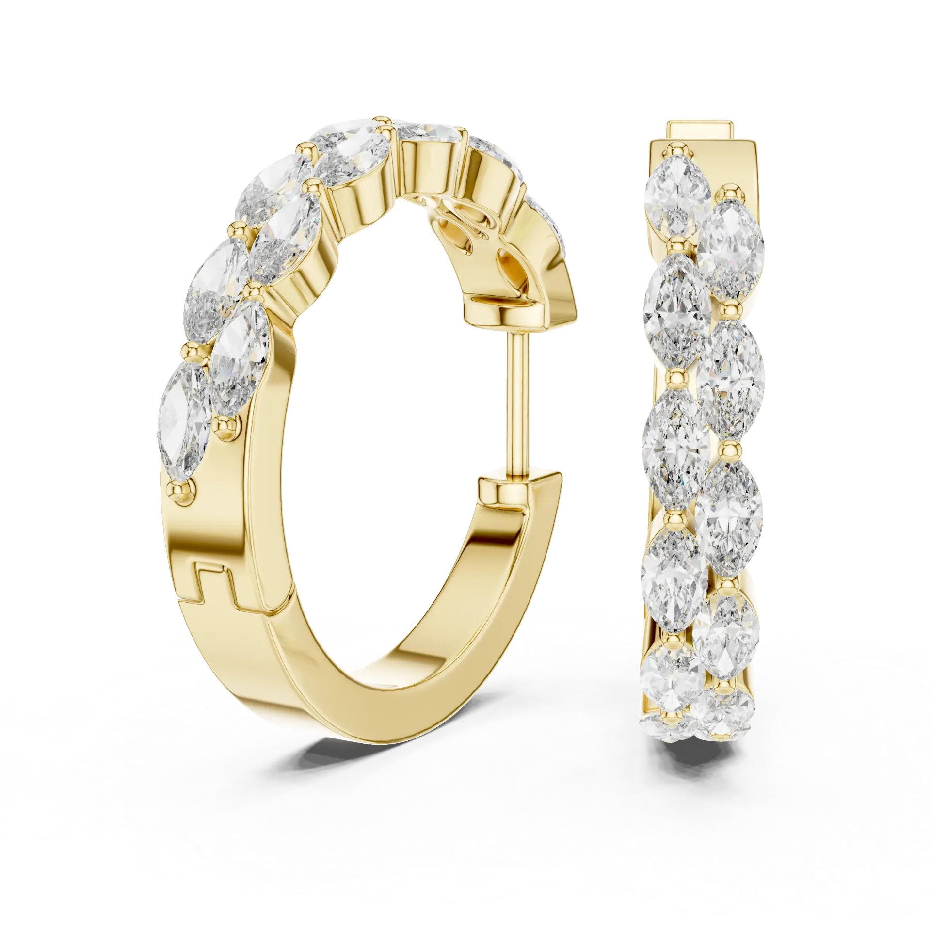 Marquise Vine Hoop Earrings