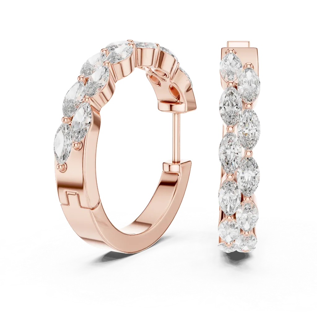 Marquise Vine Hoop Earrings