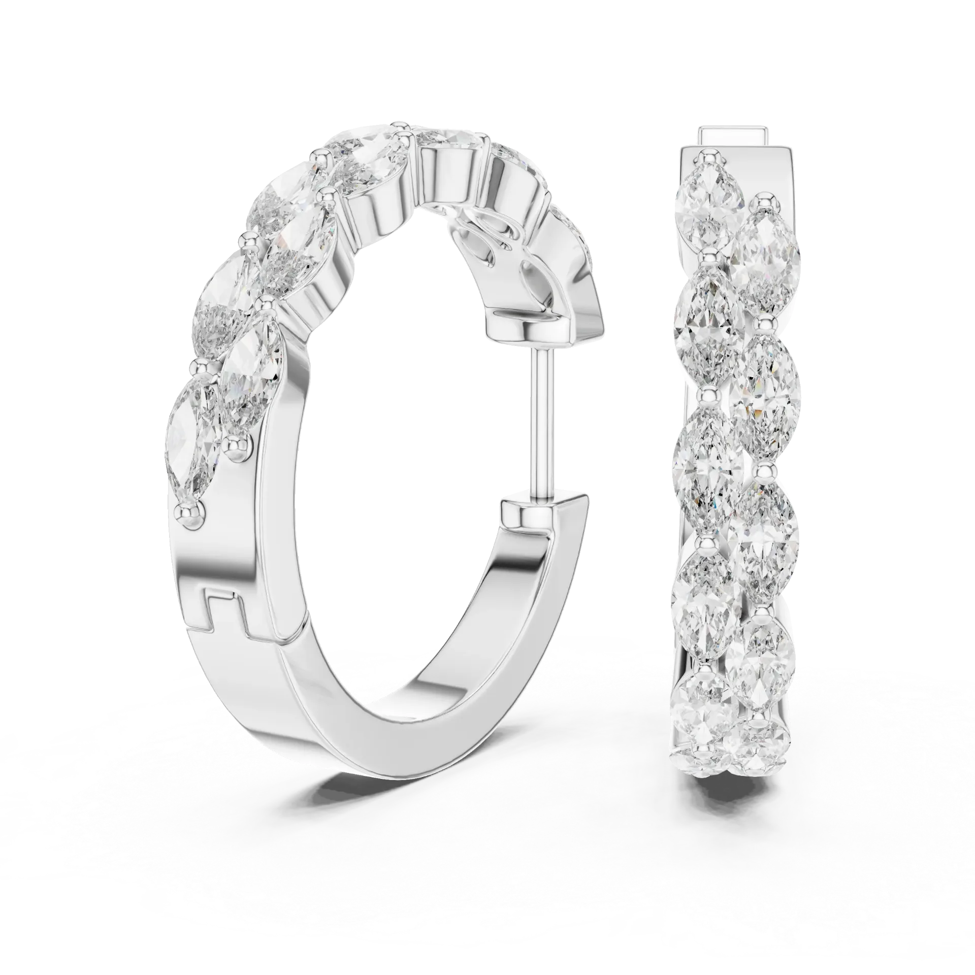 Marquise Vine Hoop Earrings