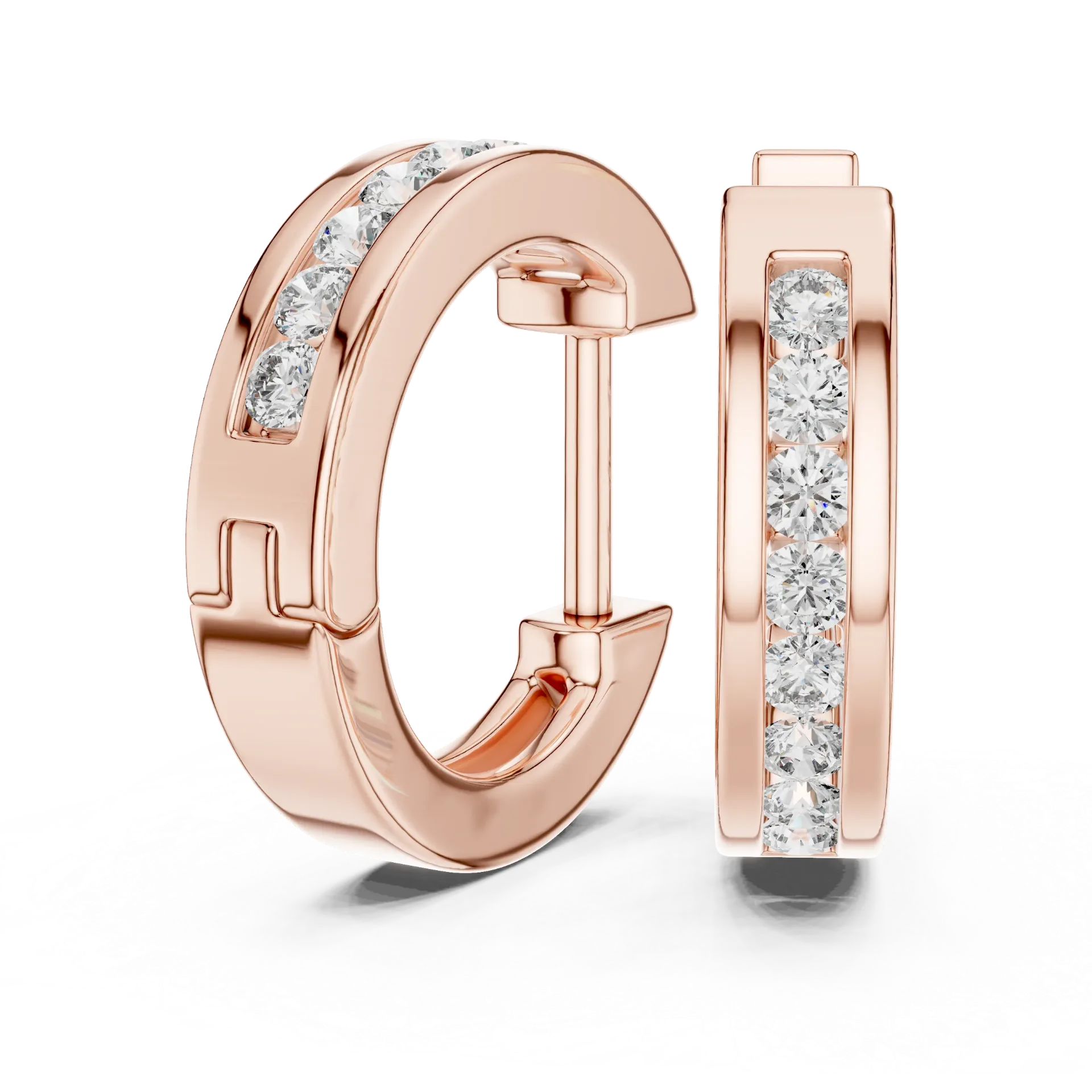 Channel-Set Classic Huggies Earrings