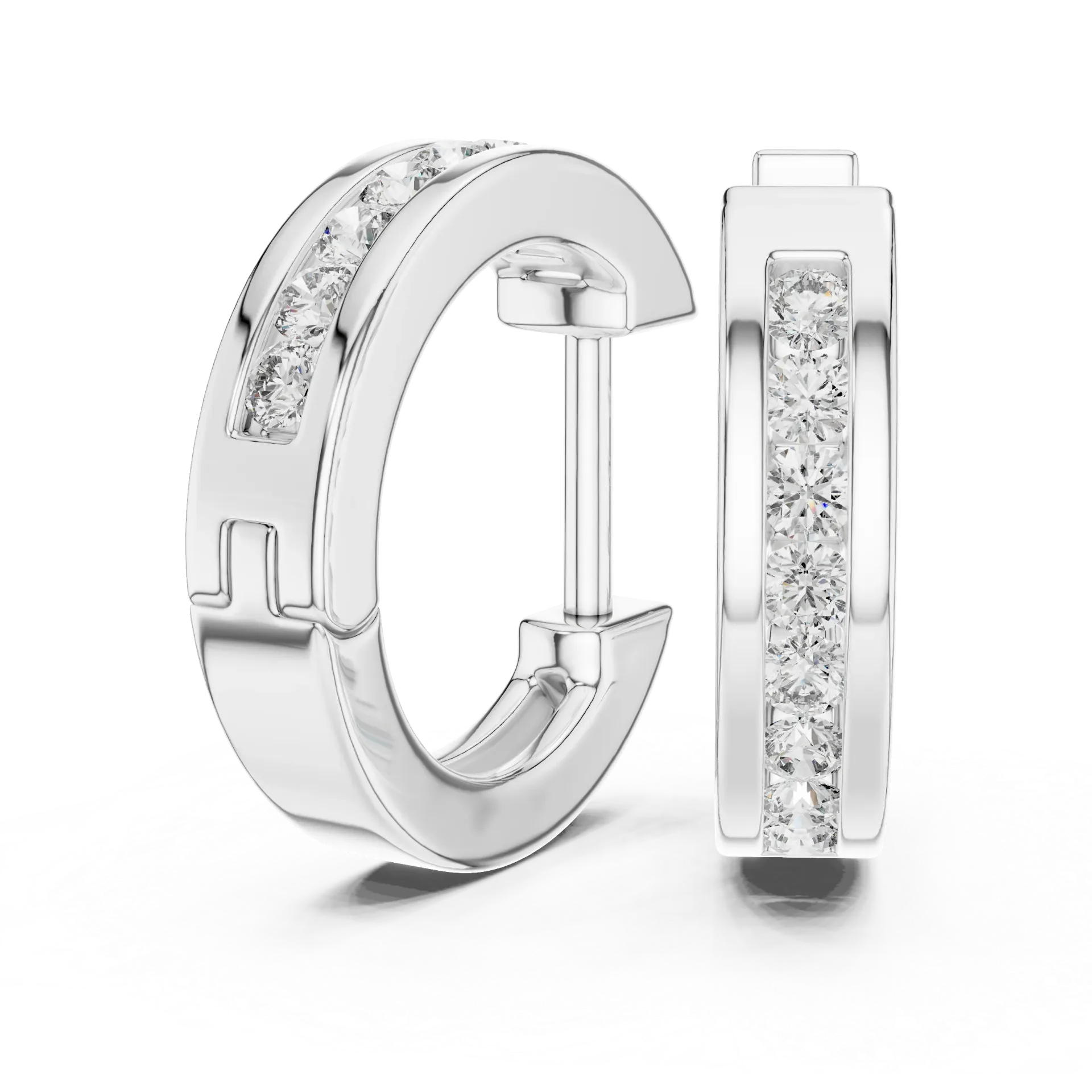 Channel-Set Classic Huggies Earrings