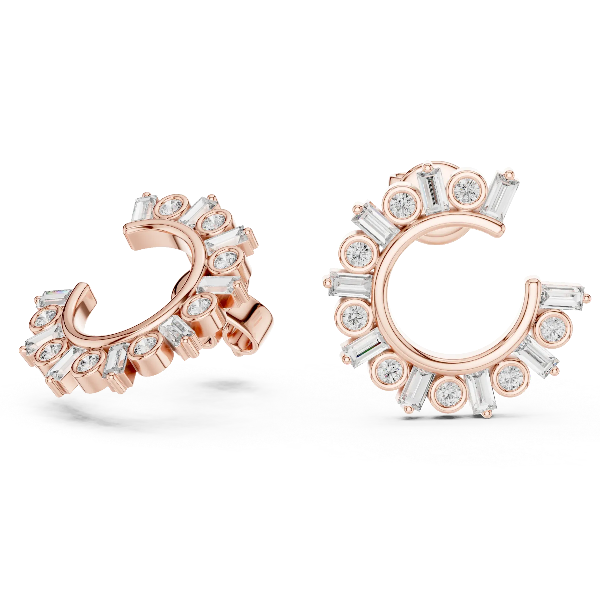Radiant Round Halo Drop Earrings