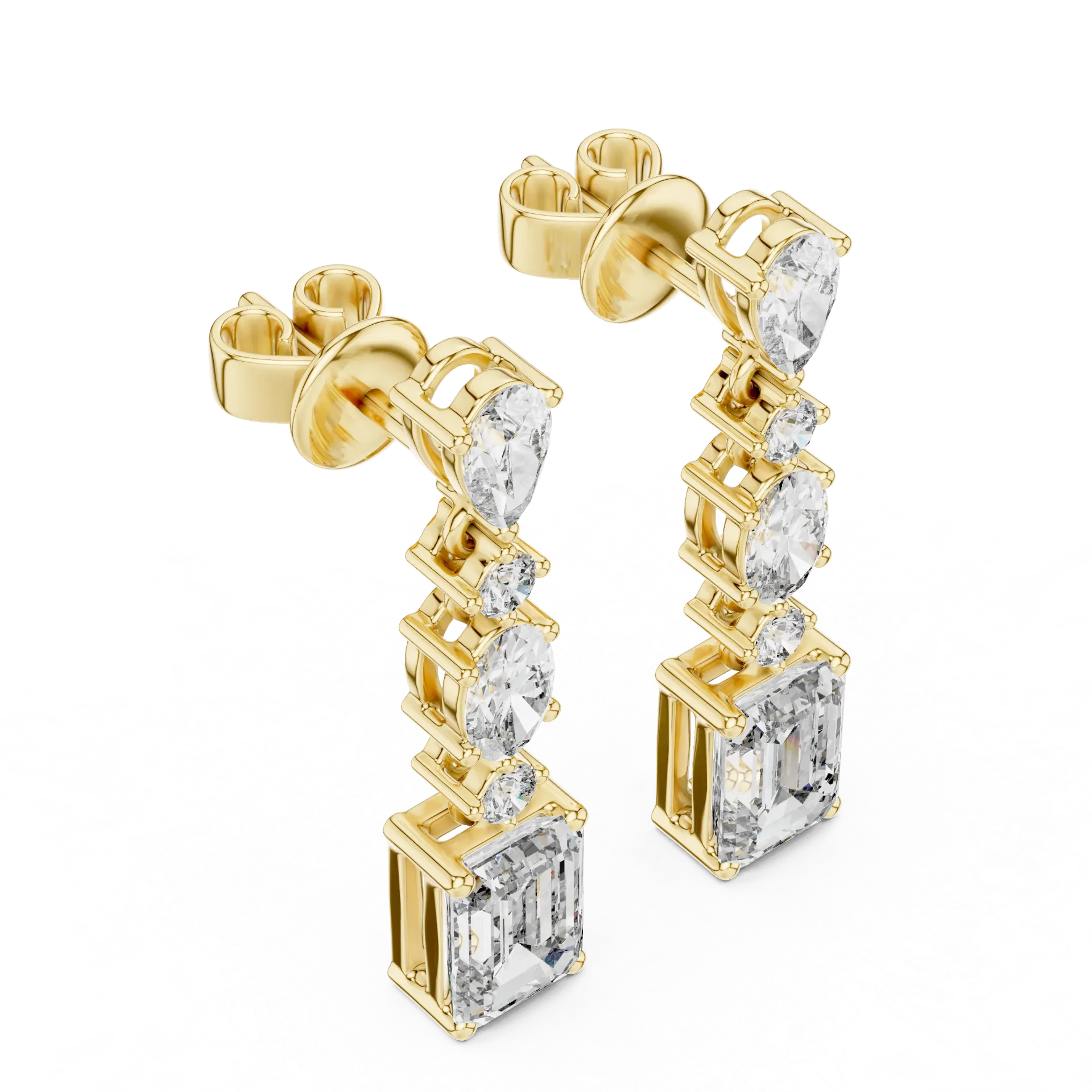 Radiant Oval Halo Studs Earrings