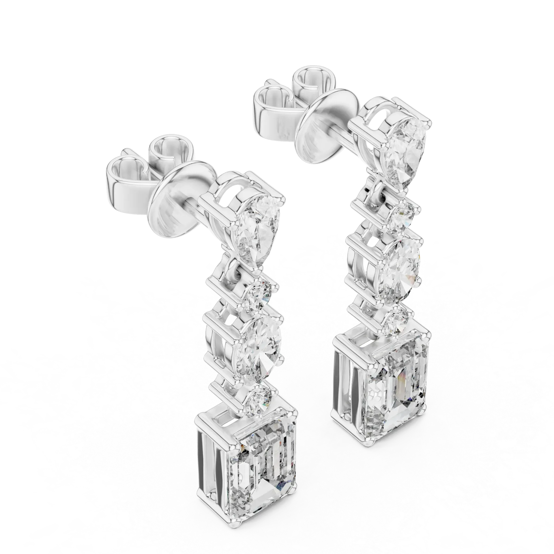 Radiant Oval Halo Studs Earrings