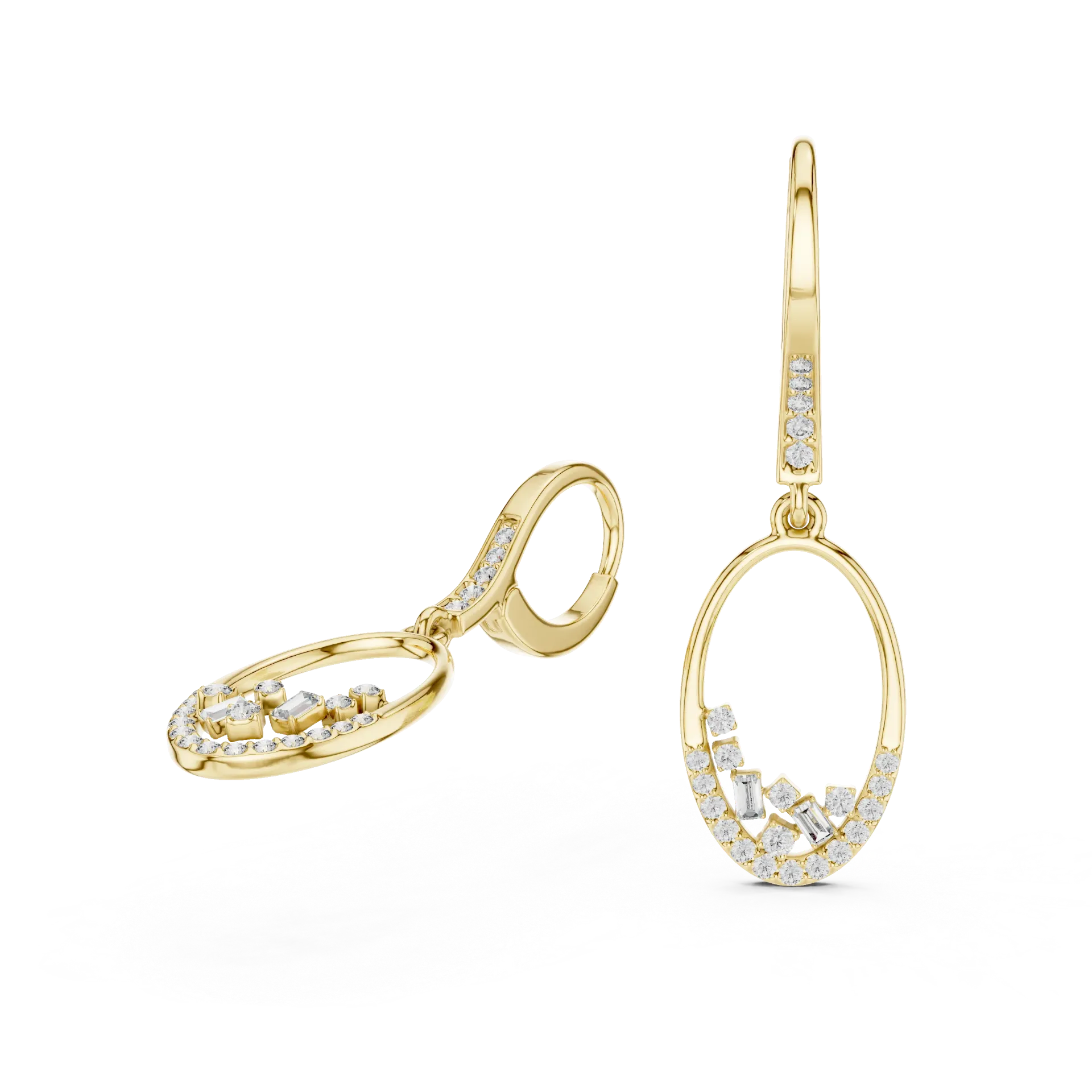 Princess Pavé Solitaire Earrings