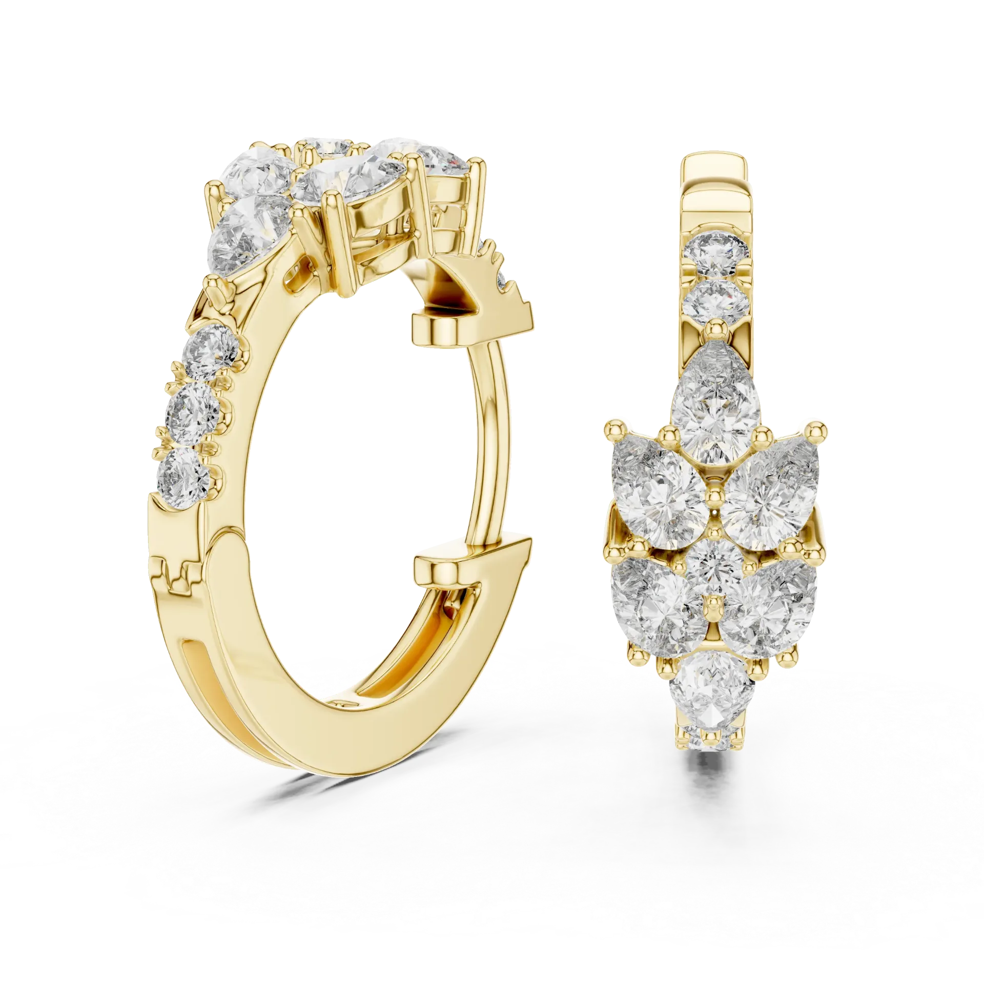 Radiance Emerald Halo Studs Earrings