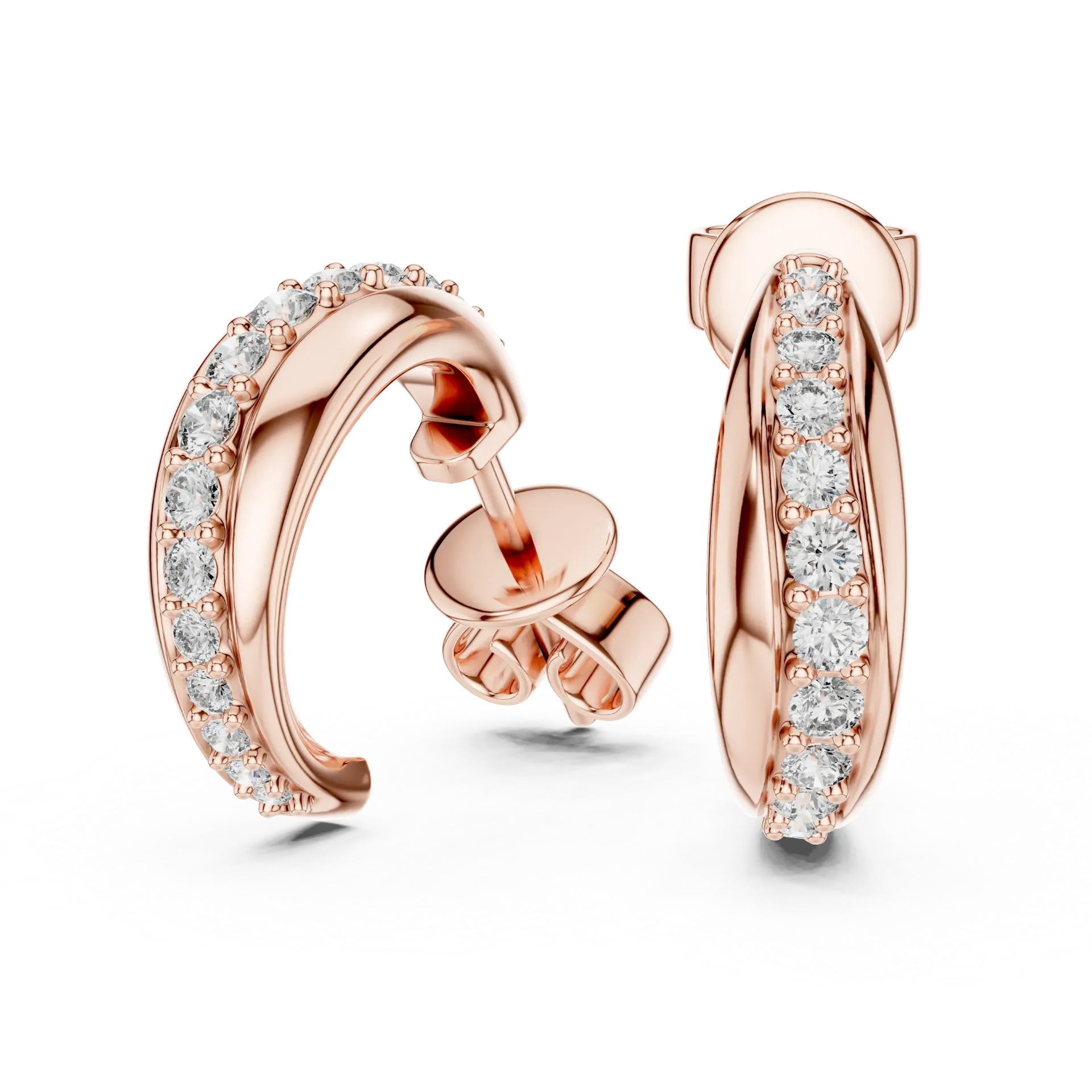 Sculptural Pavé Ribbon J-Hoops Earring