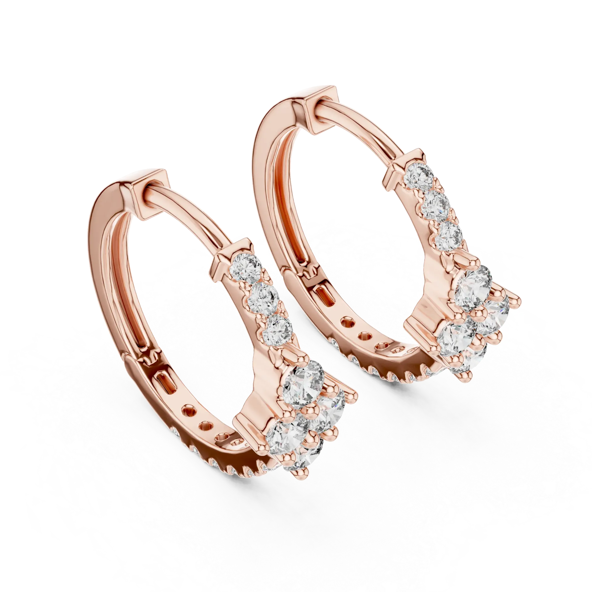 Floral Cluster Huggies Earrings