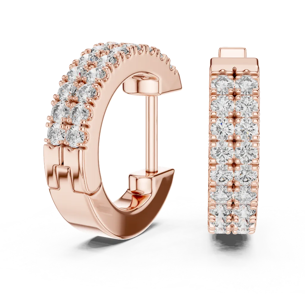 Double-Row Pavé Huggies Earrings