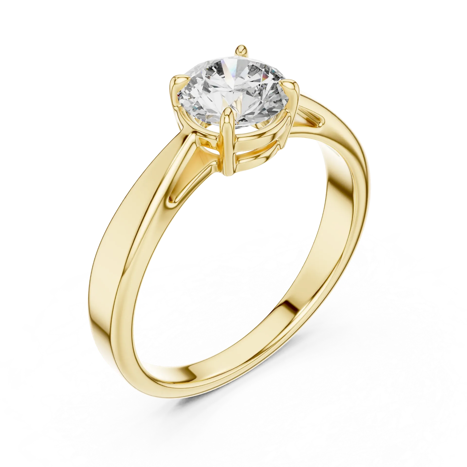 Sculpted Cathedral Solitaire Ring (Yellow)