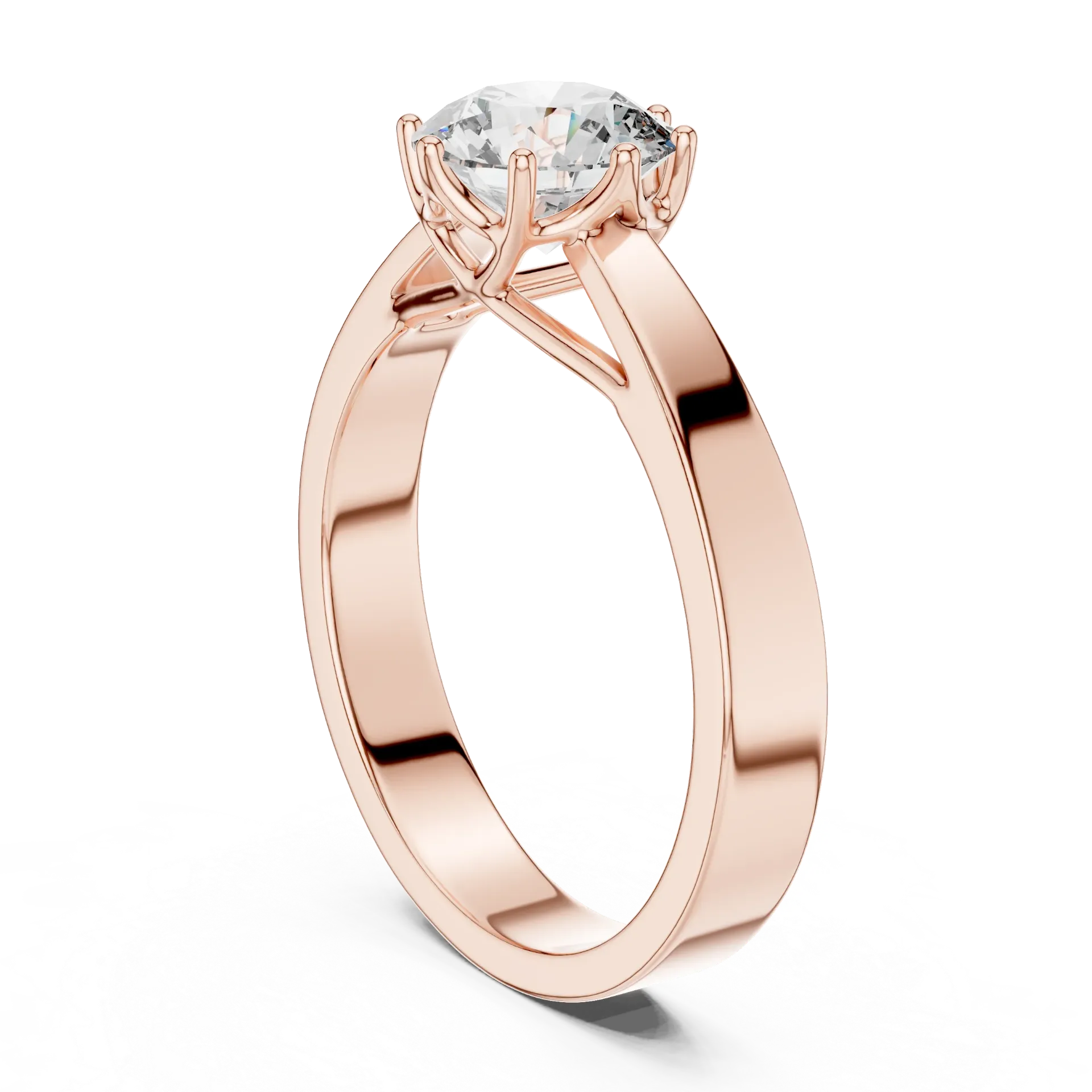 Modern Round Six Prong Solitaire Ring