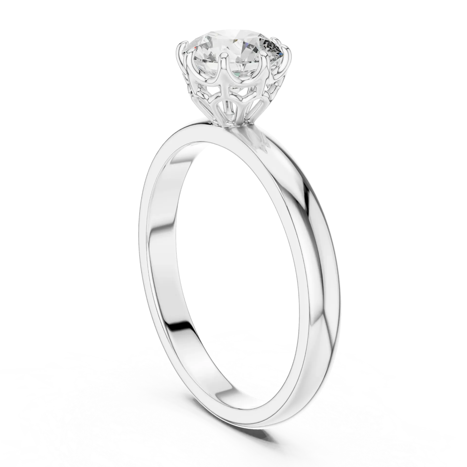 Royal Crown Filigree Solitaire Ring