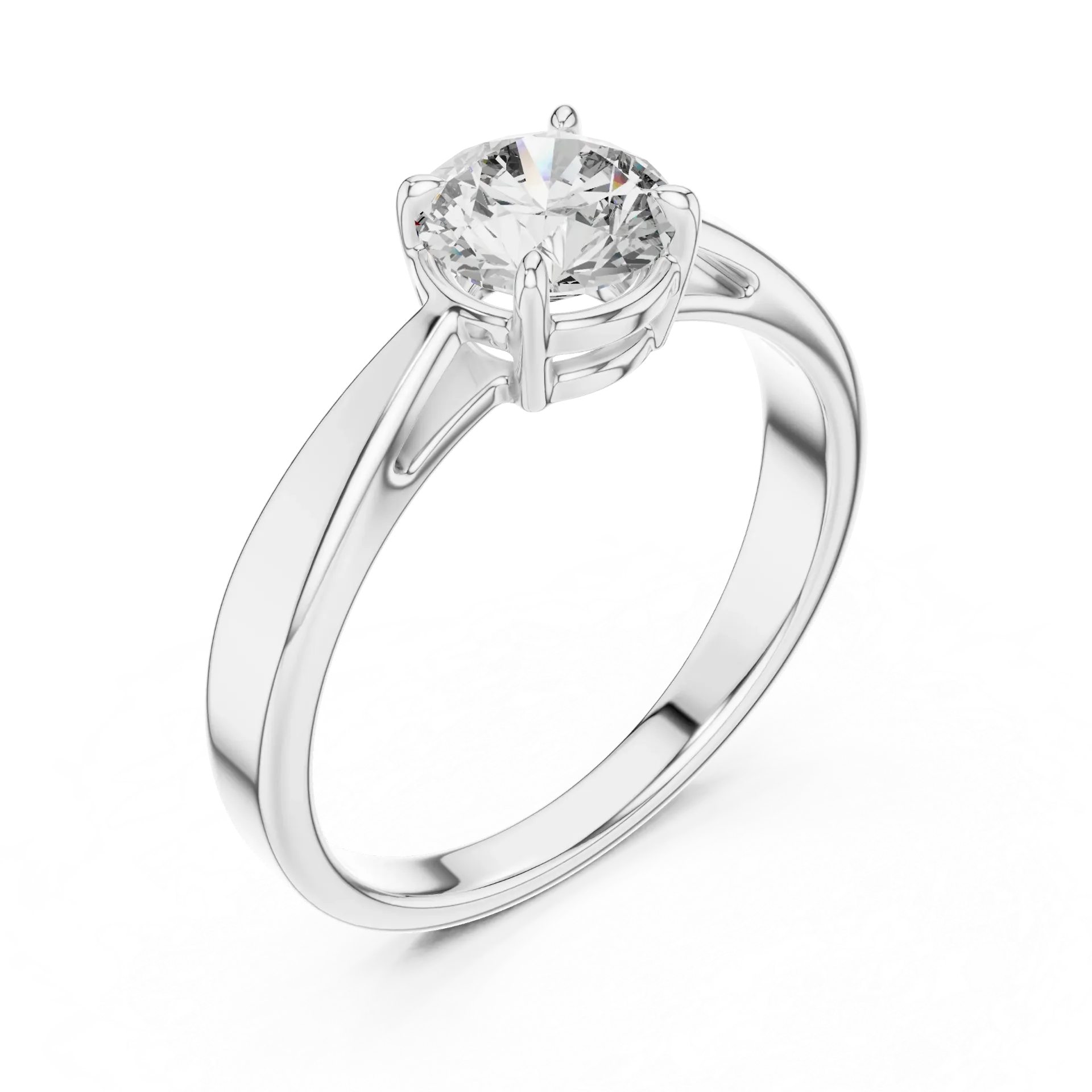 Sculpted Groove Cathedral Solitaire Ring