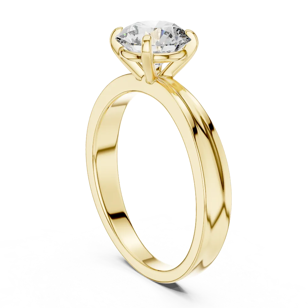 Fluted Solitaire Ring (​Yellow Vermeil)
