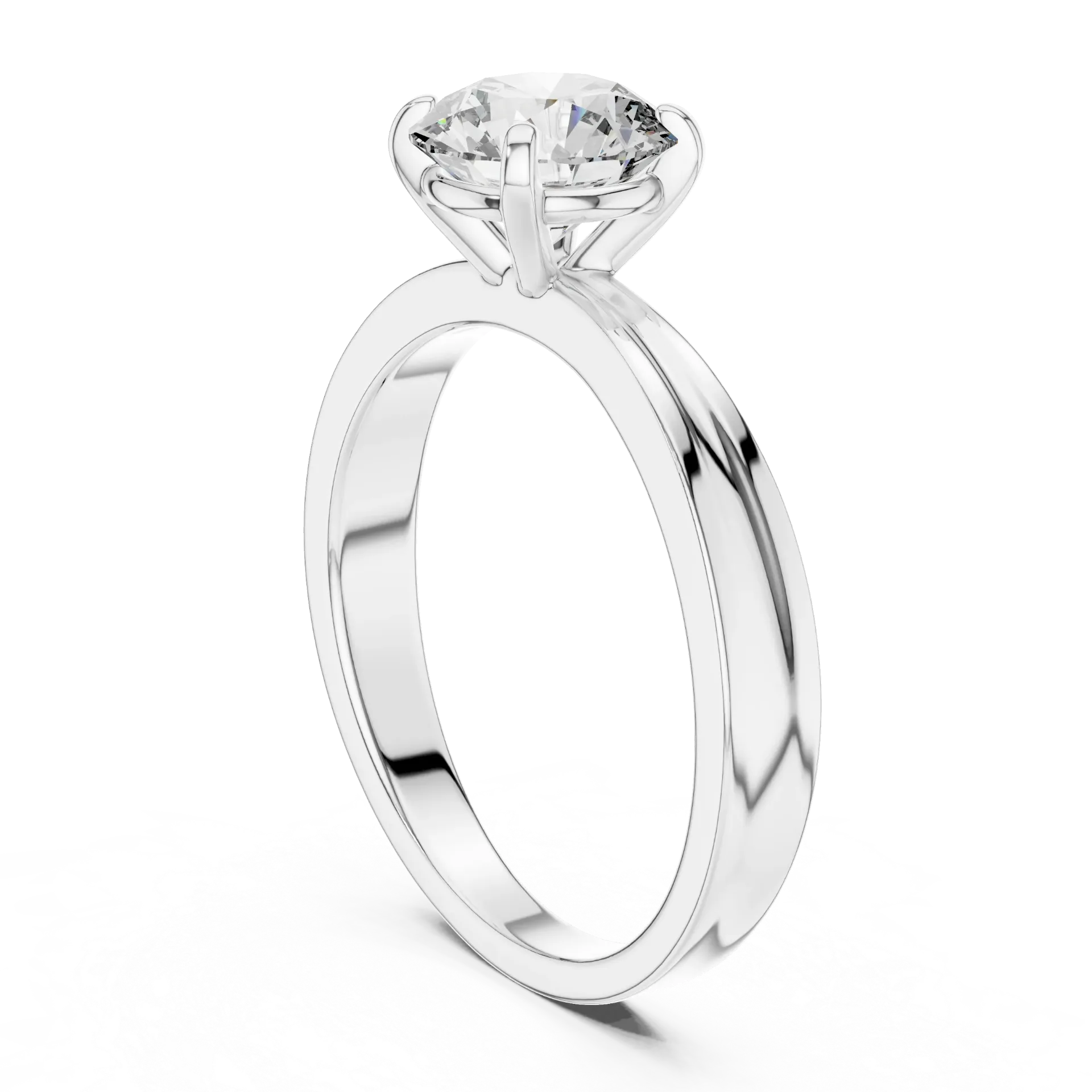 Fluted Solitaire Ring