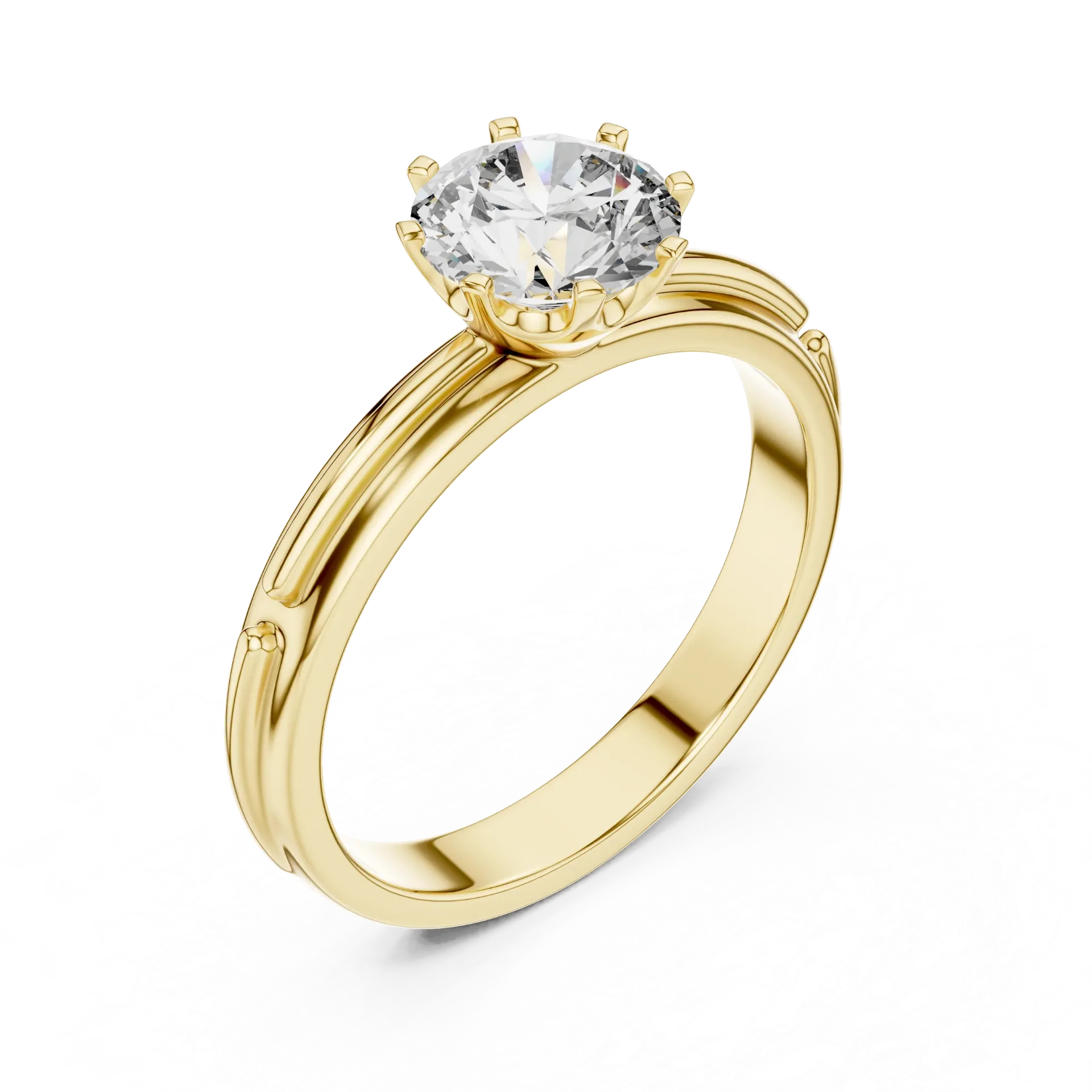 Elevated Six-Prong Solitaire Ring (​Yellow Vermeil)