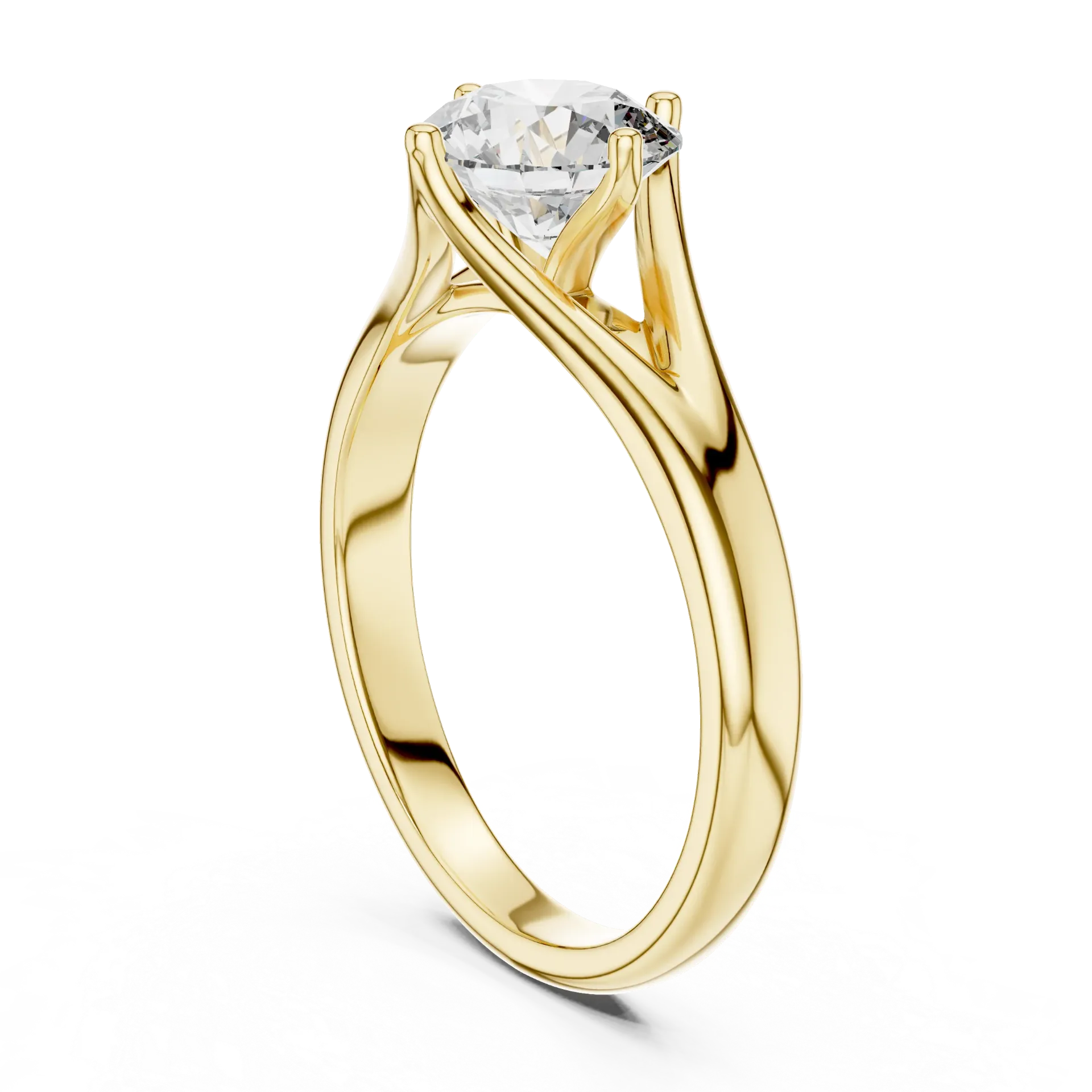 Split-Shank Round Solitaire Ring (Yellow)