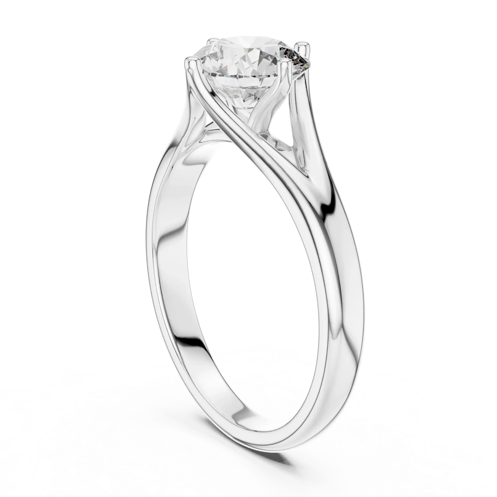 Split-Shank Round Solitaire Ring