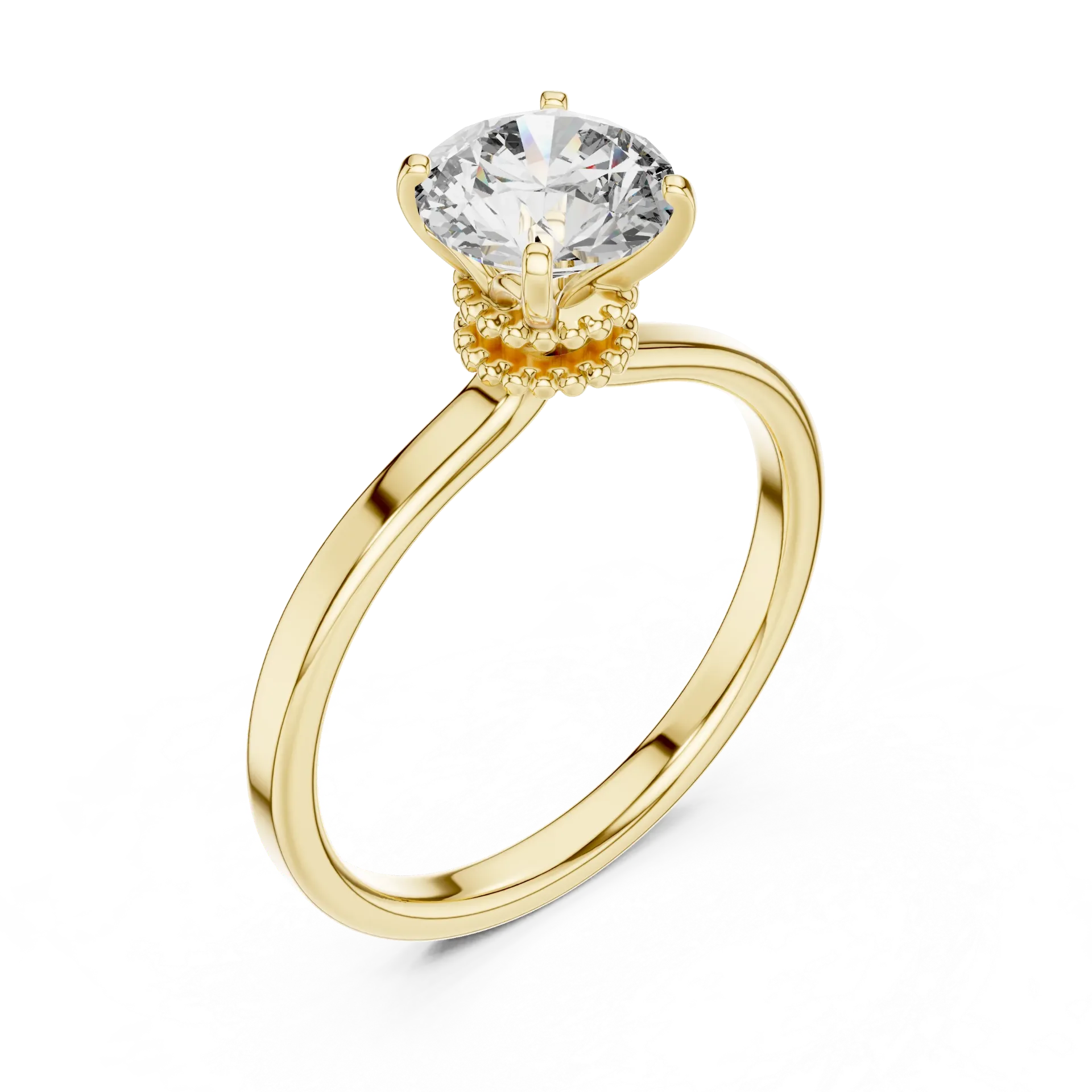1.00ct Hidden Crown Solitaire Ring (Yellow)
