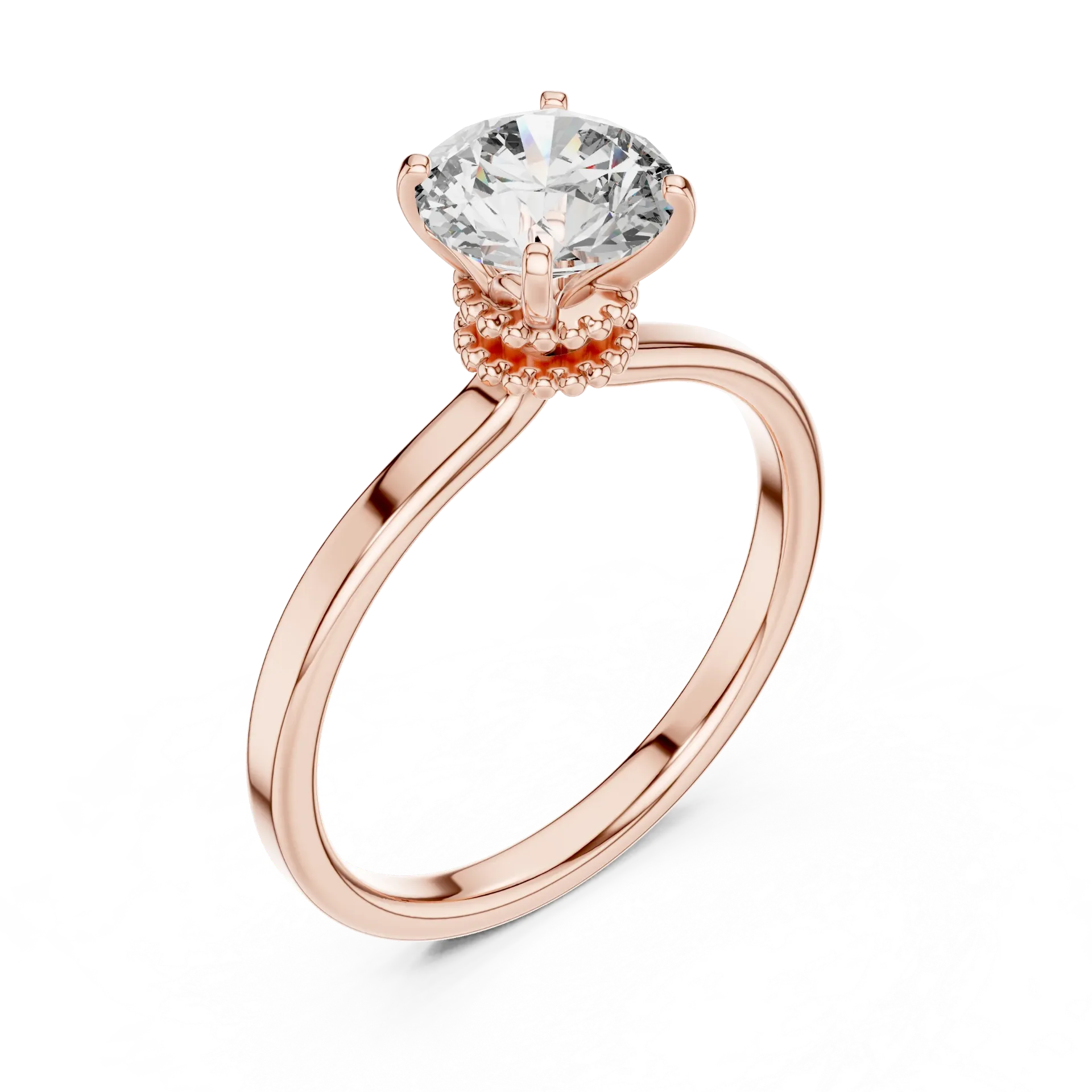 1ct Hidden Crown Solitaire Ring