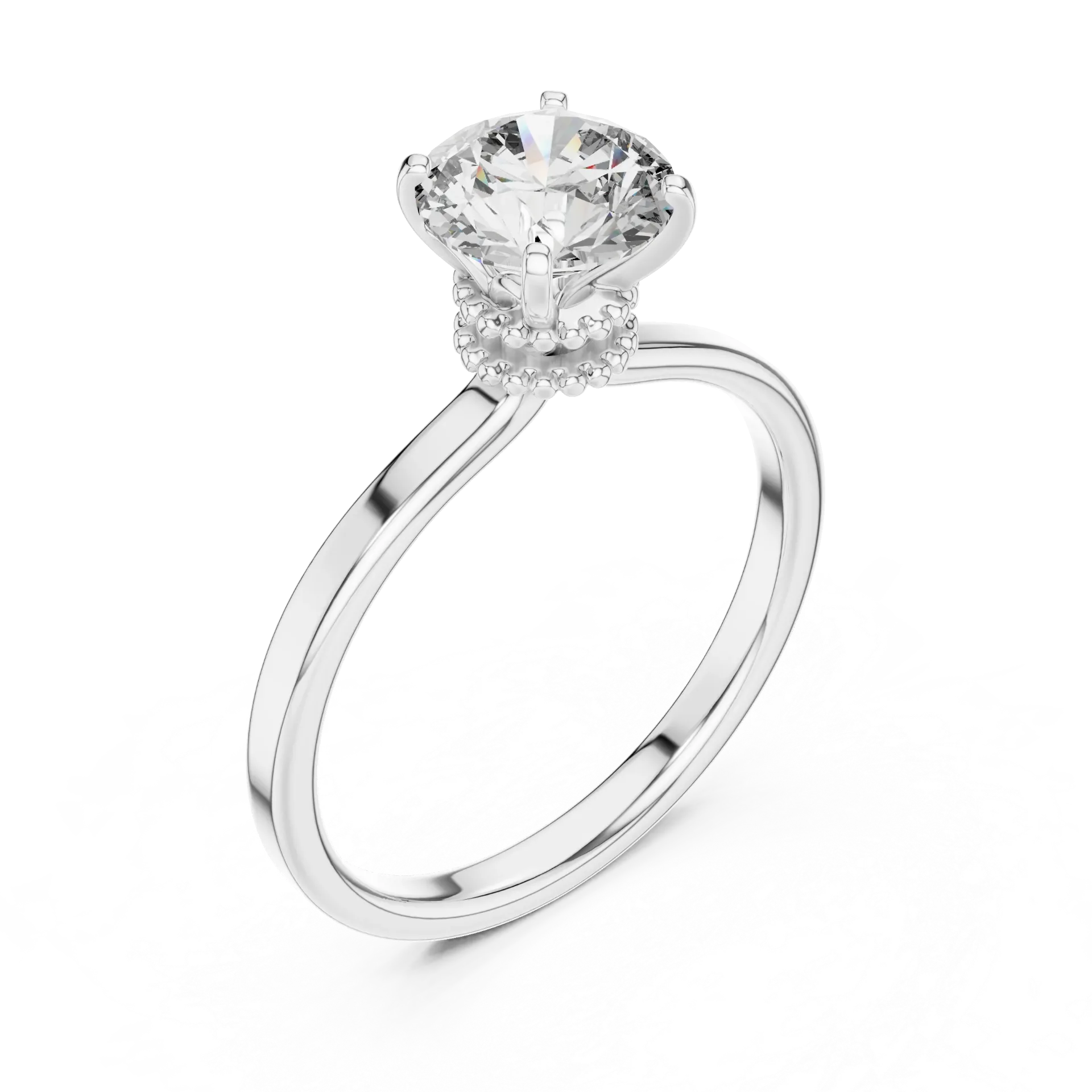 1ct Hidden Crown Solitaire Ring