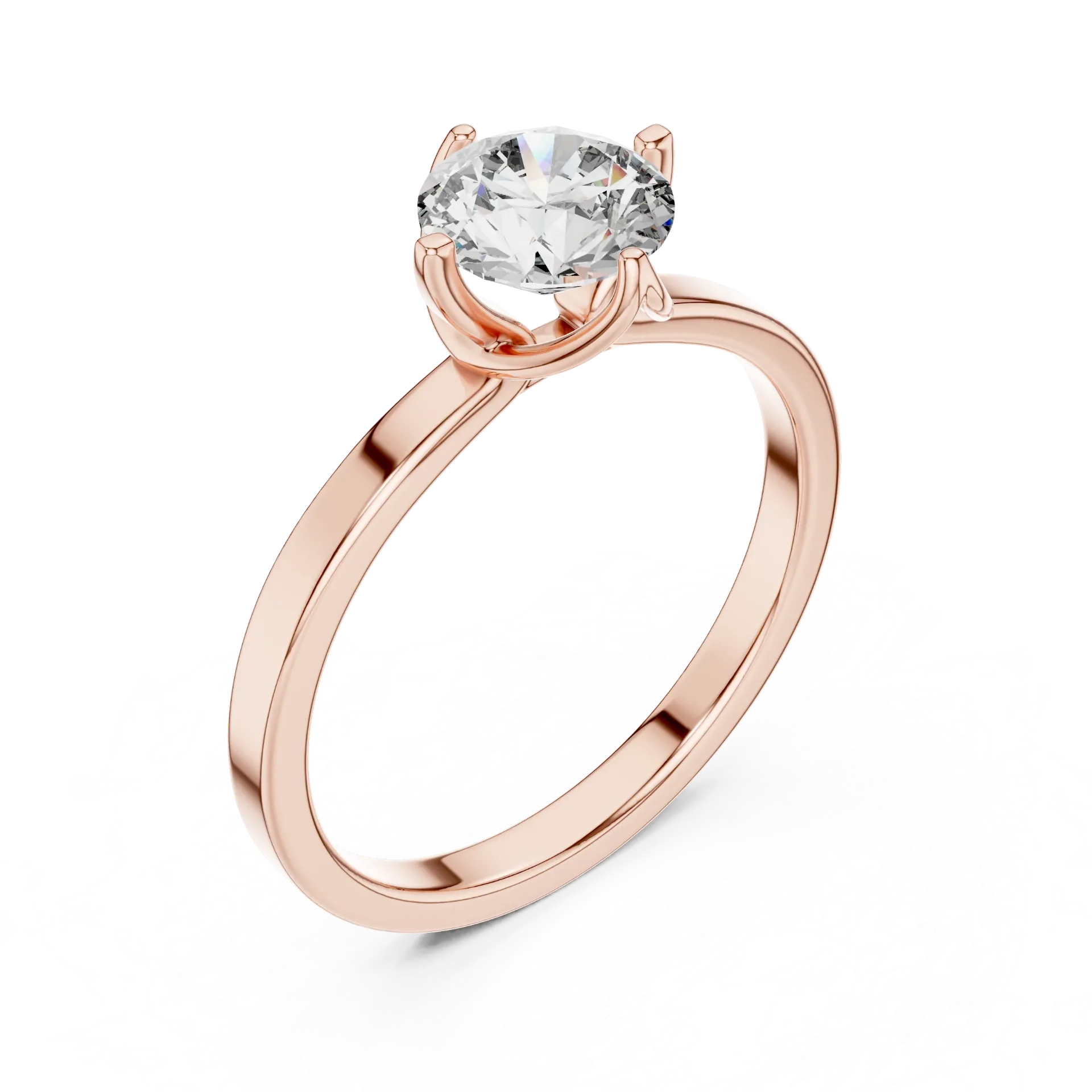 1ct Sculptural Petal Solitaire Ring