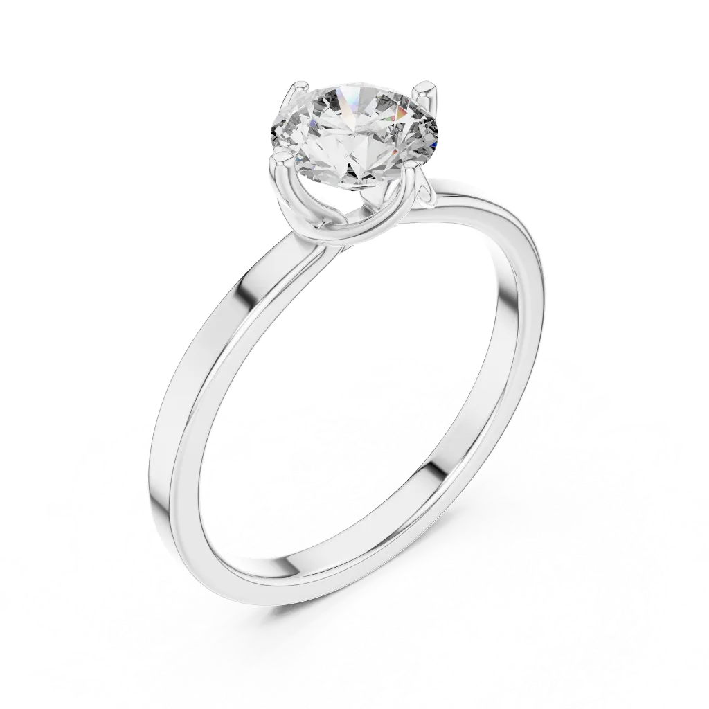 1ct Sculptural Petal Solitaire Ring