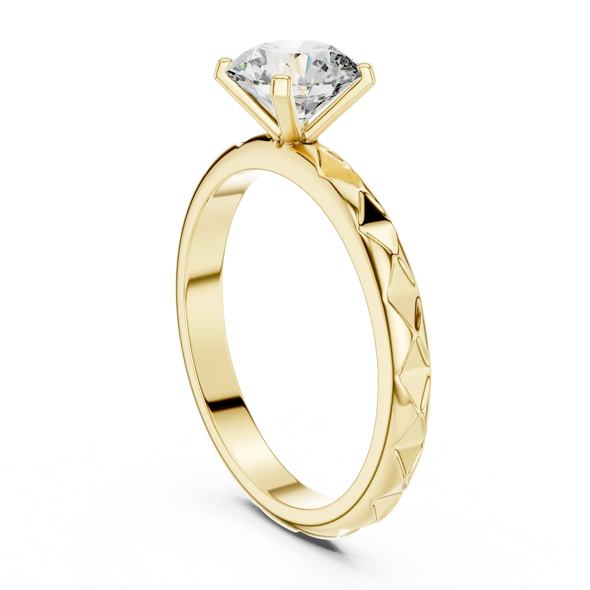 1.ct Modern Round Bezel Solitaire (Yellow Gold)-BYR2019