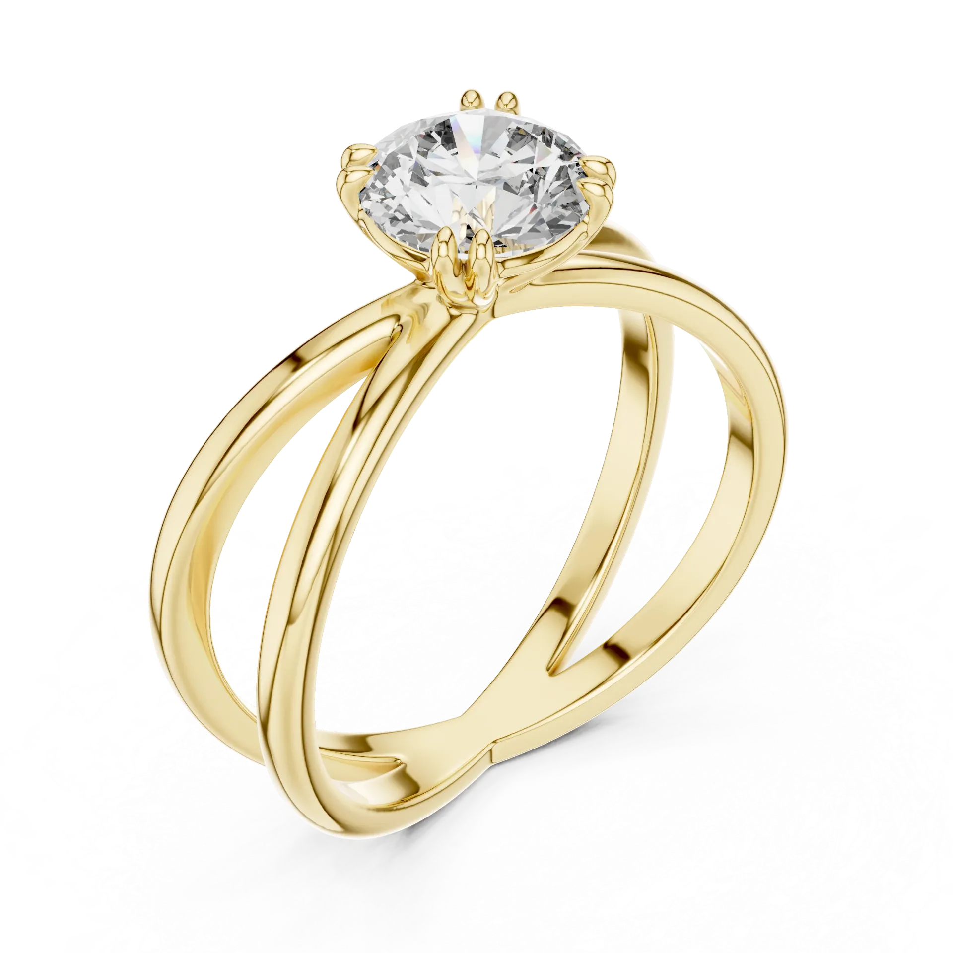 1.00ct Intertwined Solitaire Ring (Yellow)