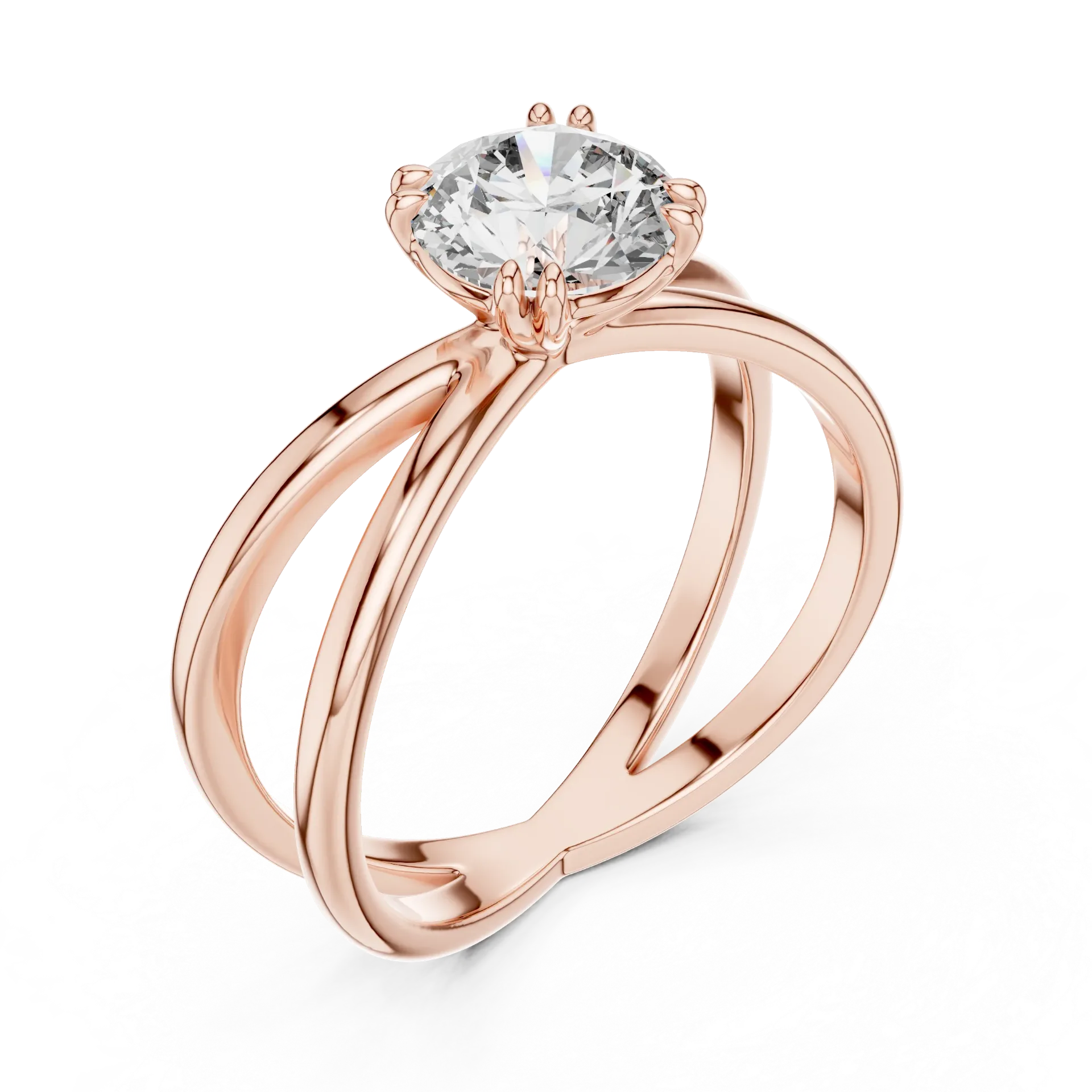1ct Intertwined Solitaire Ring