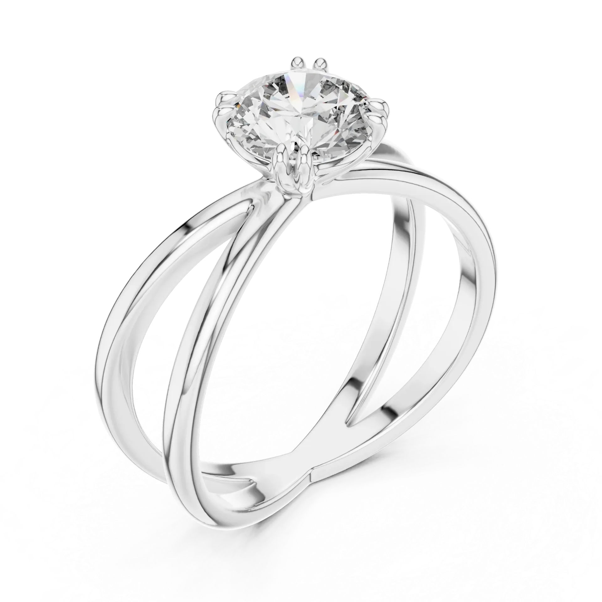 1ct Intertwined Solitaire Ring