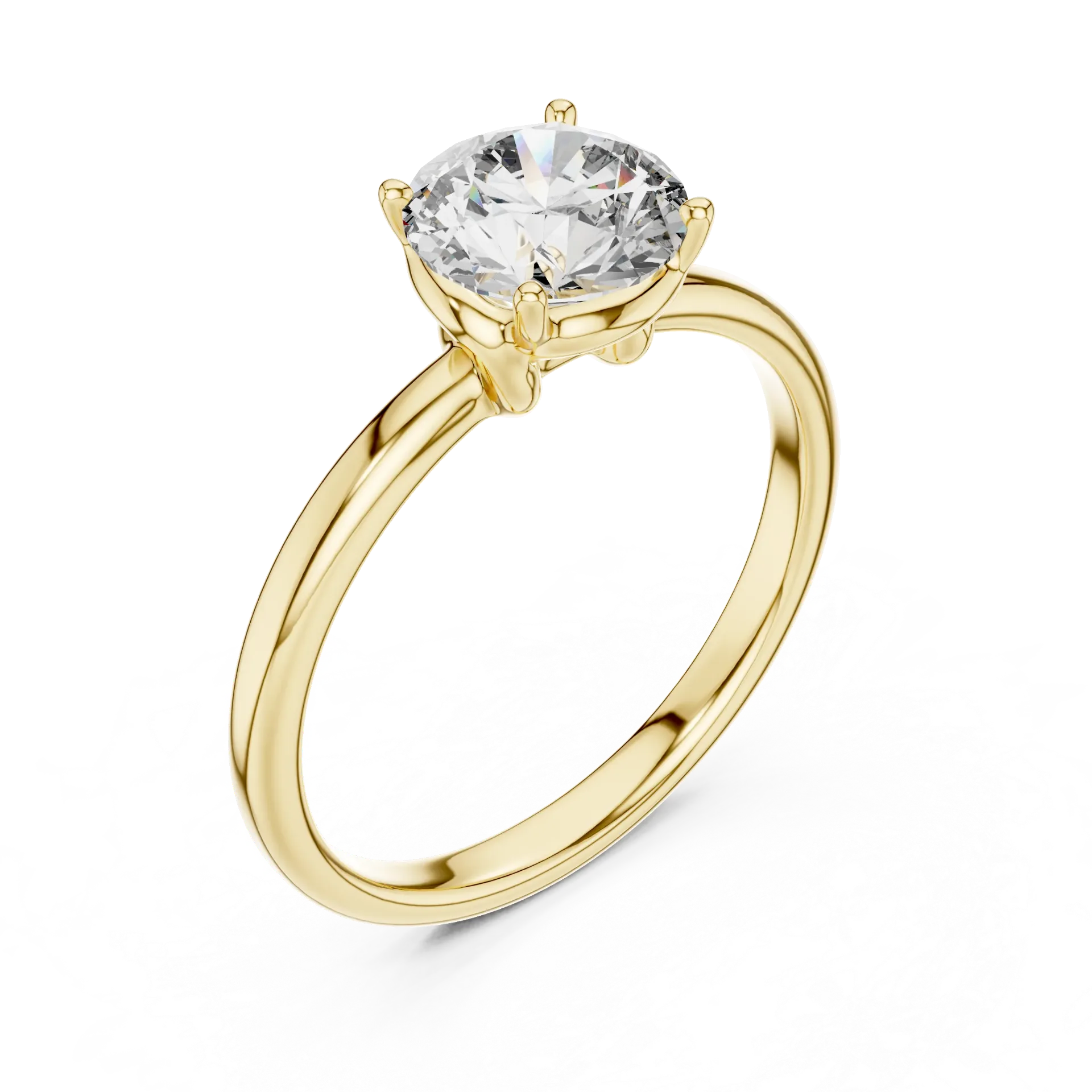Lover's Knot Round Solitaire Ring (Yellow)