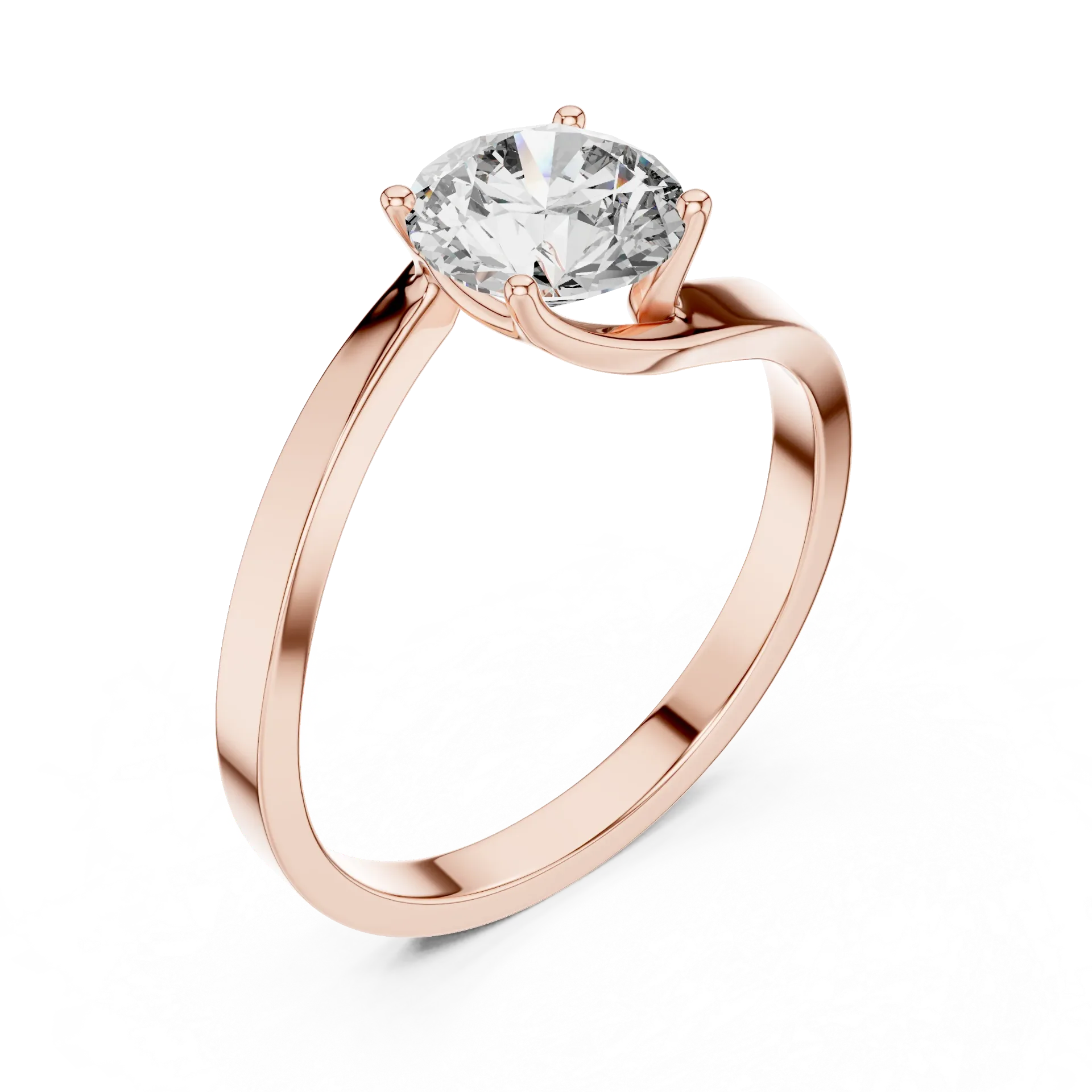 Twist Round Solitaire Ring