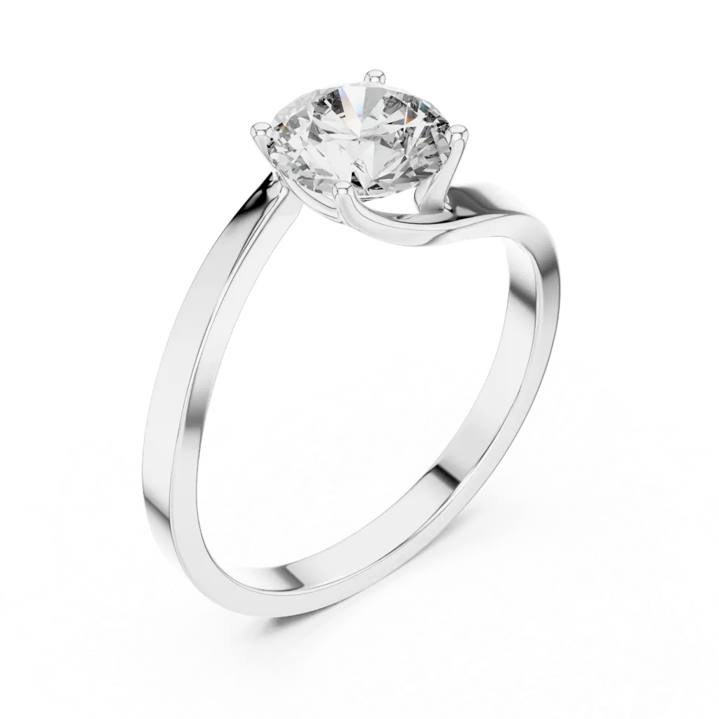 Twist Round Solitaire Ring