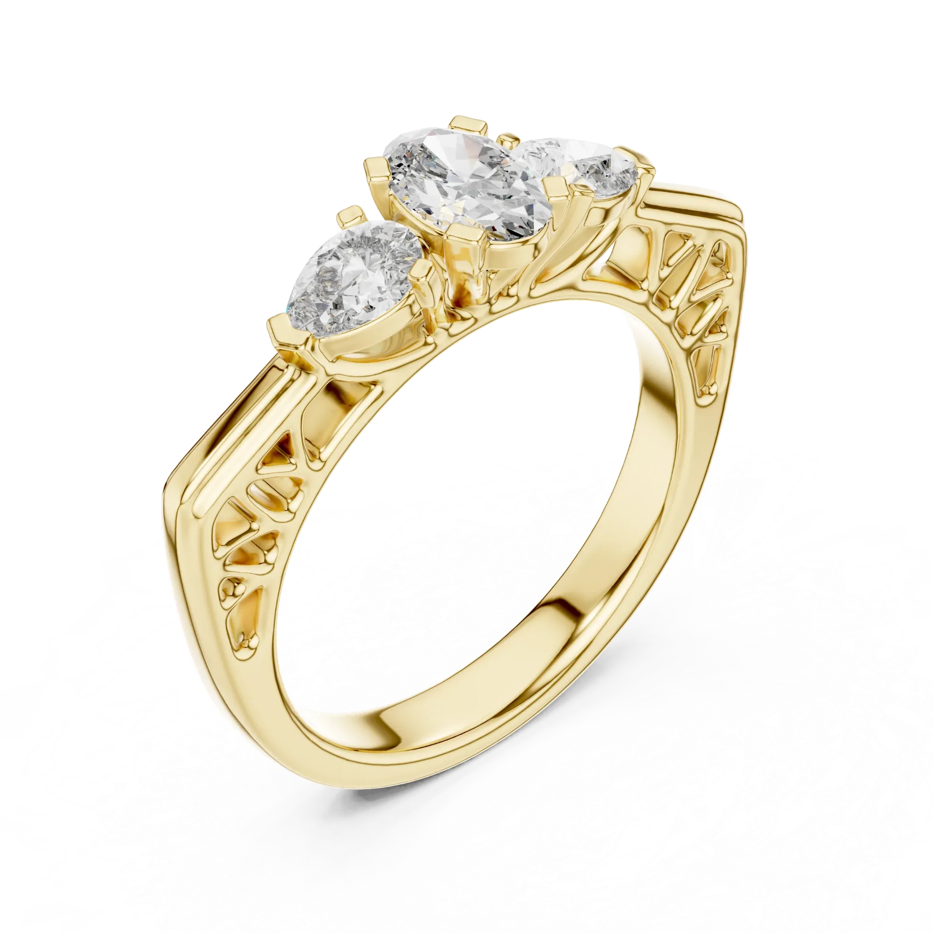 Vintage Trellis Trilogy Ring