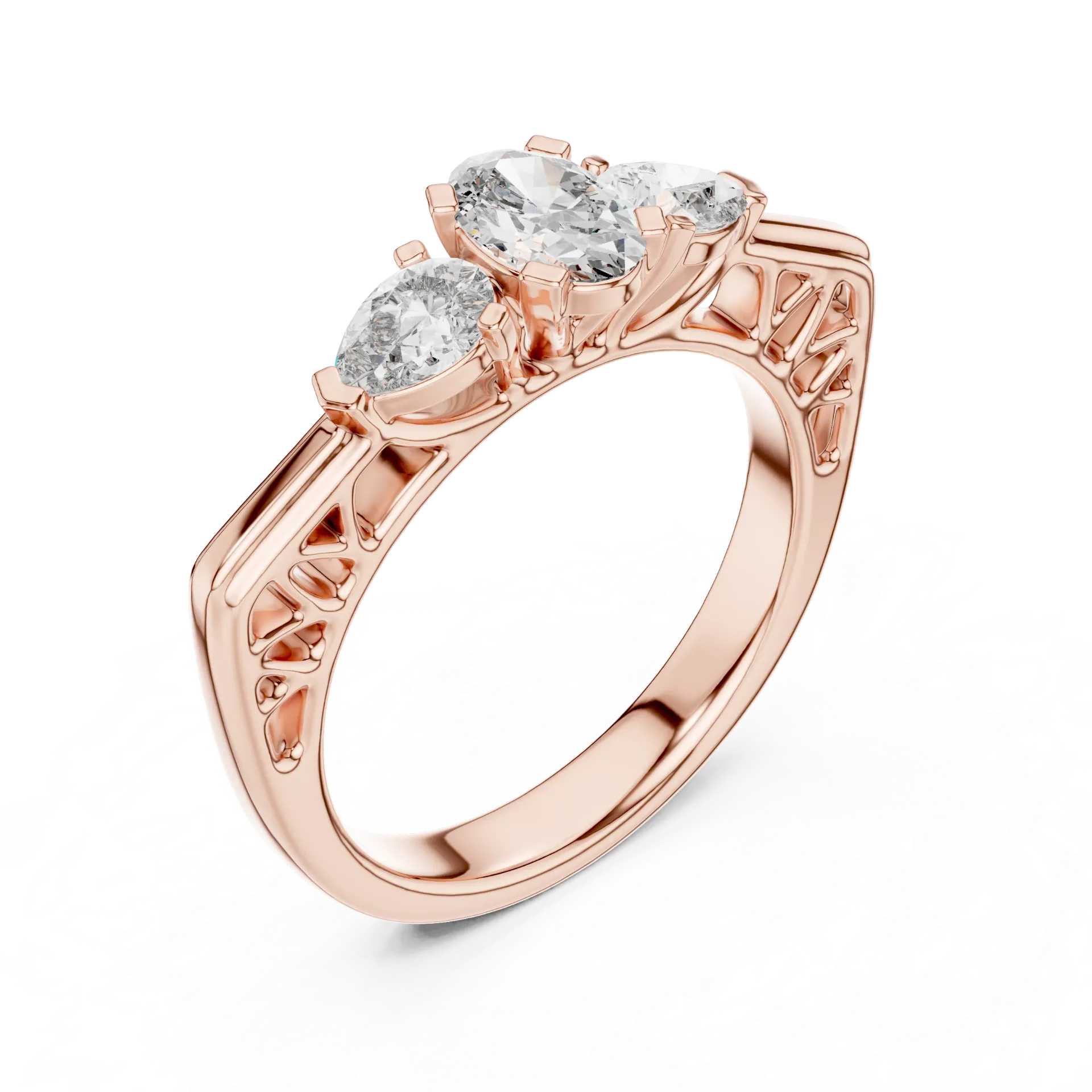 Vintage Trellis Trilogy Ring