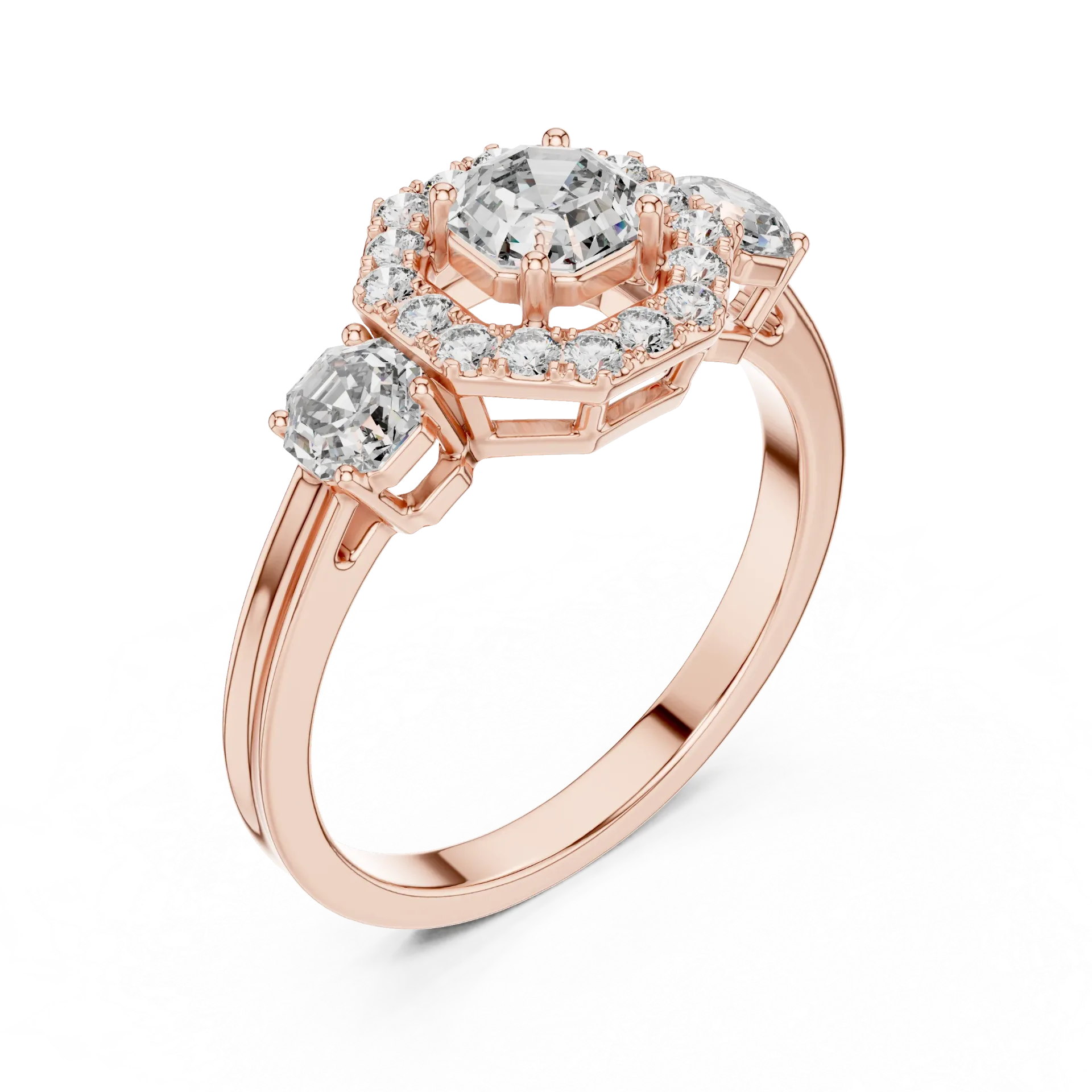 Ascher Halo Trilogy Ring -