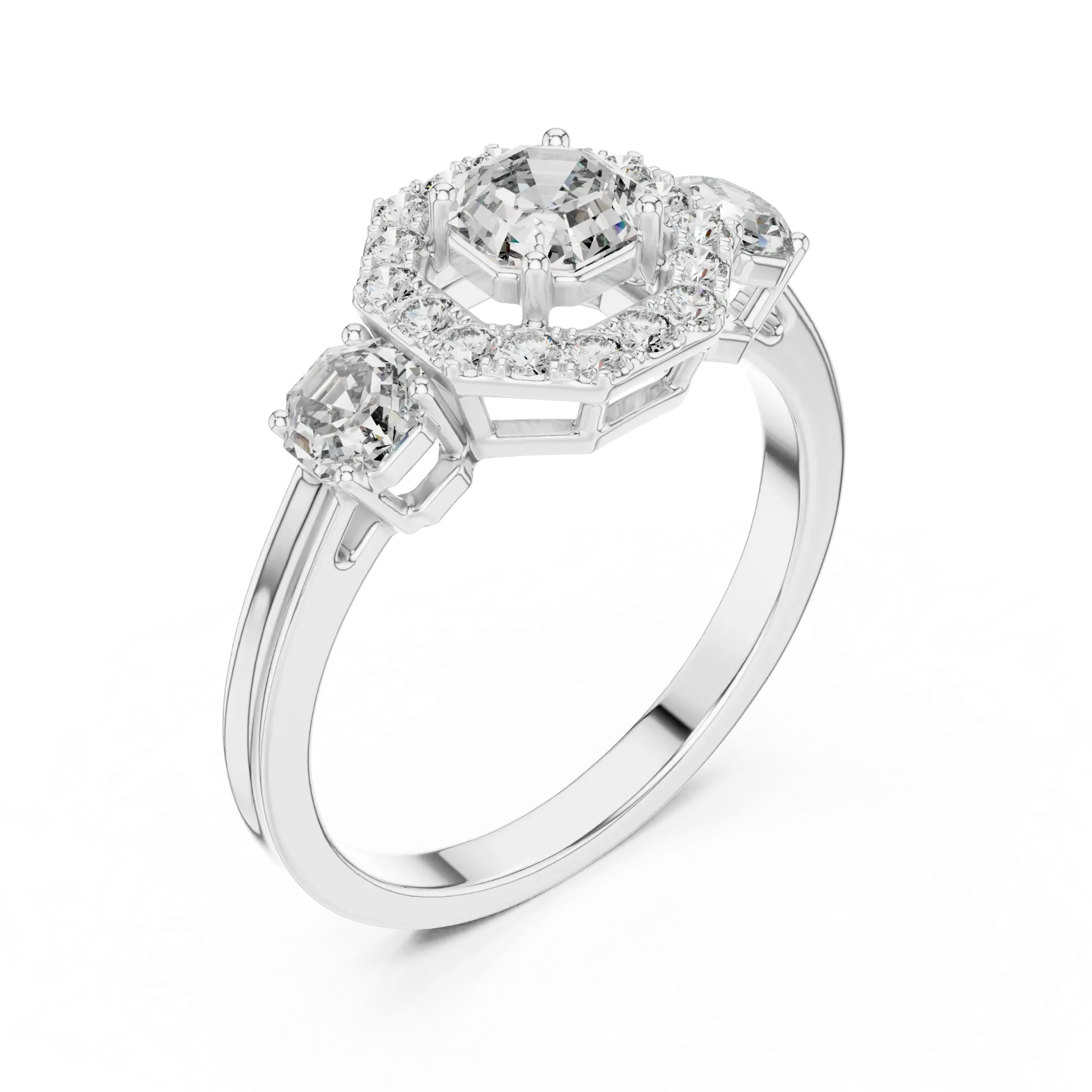 Ascher Halo Trilogy Ring -