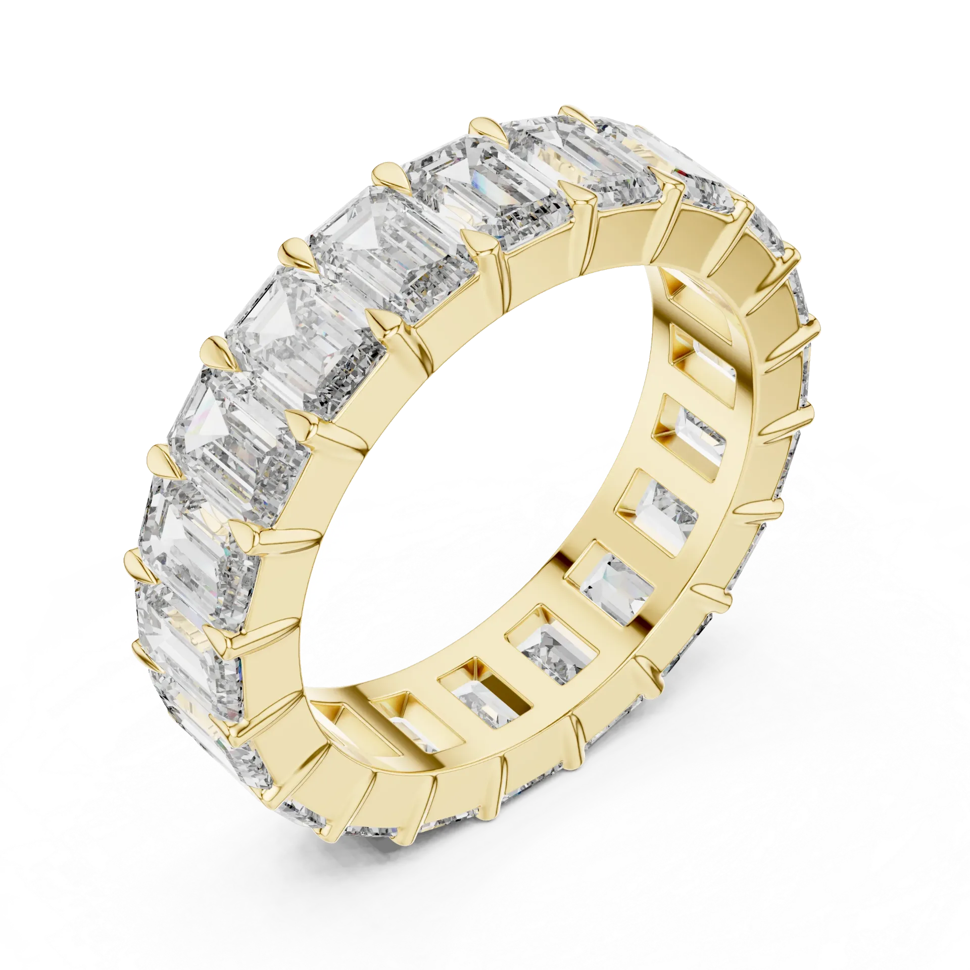 5.65ct Emerald-Cut Eternity Band (Yellow)
