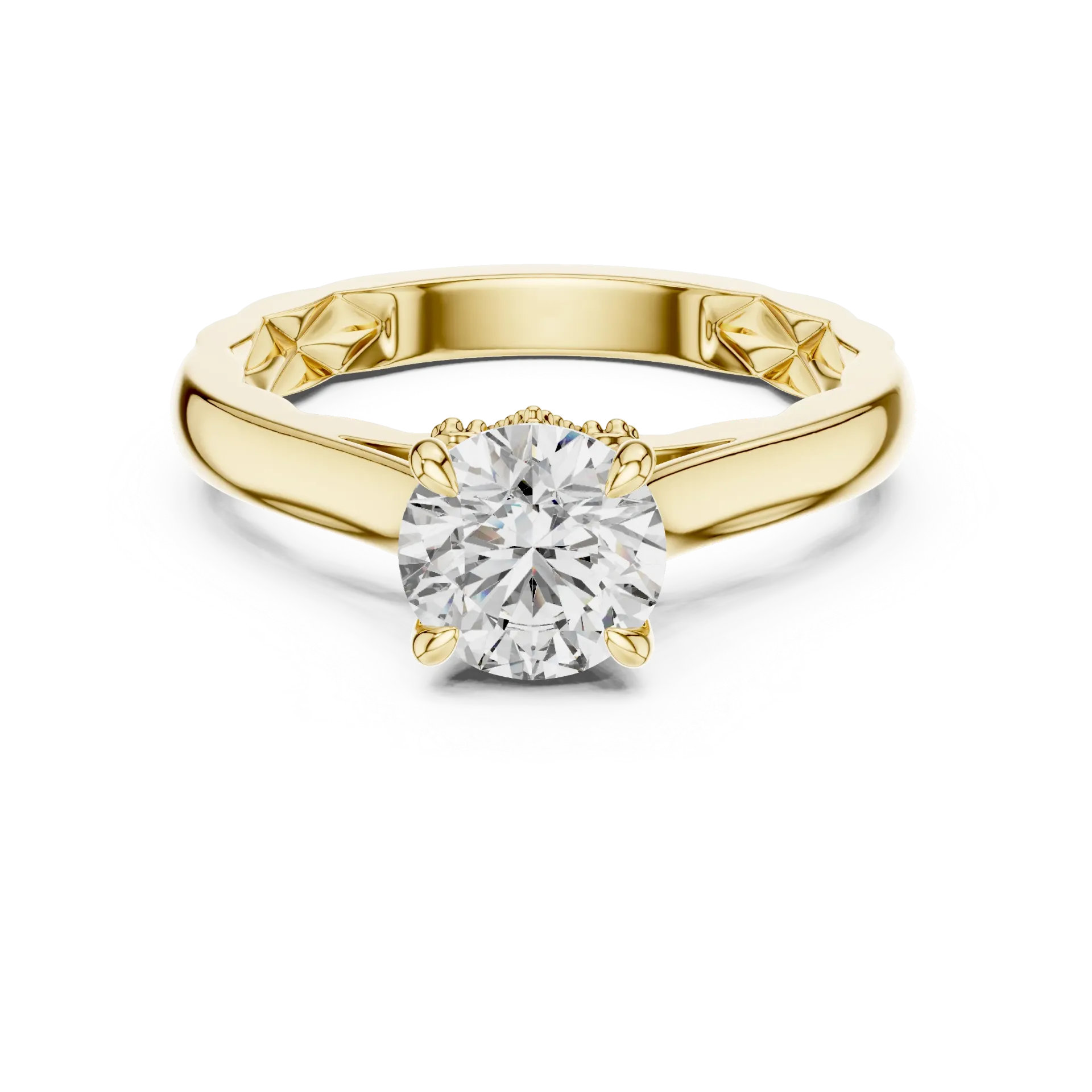 1ct Brilliant Round Solitaire Ring (Yellow)