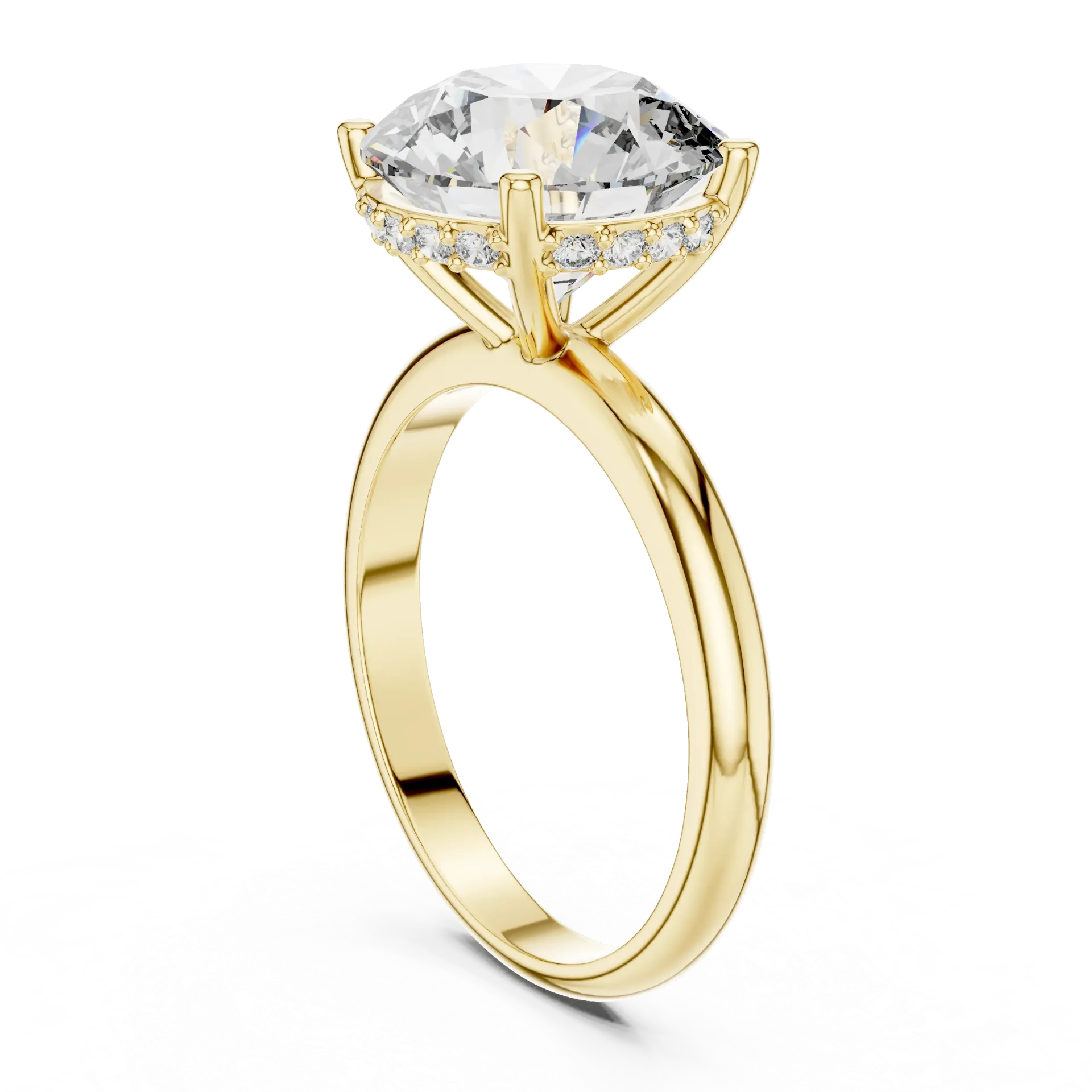 3.90ct Hidden Halo Solitaire Ring (Yellow)