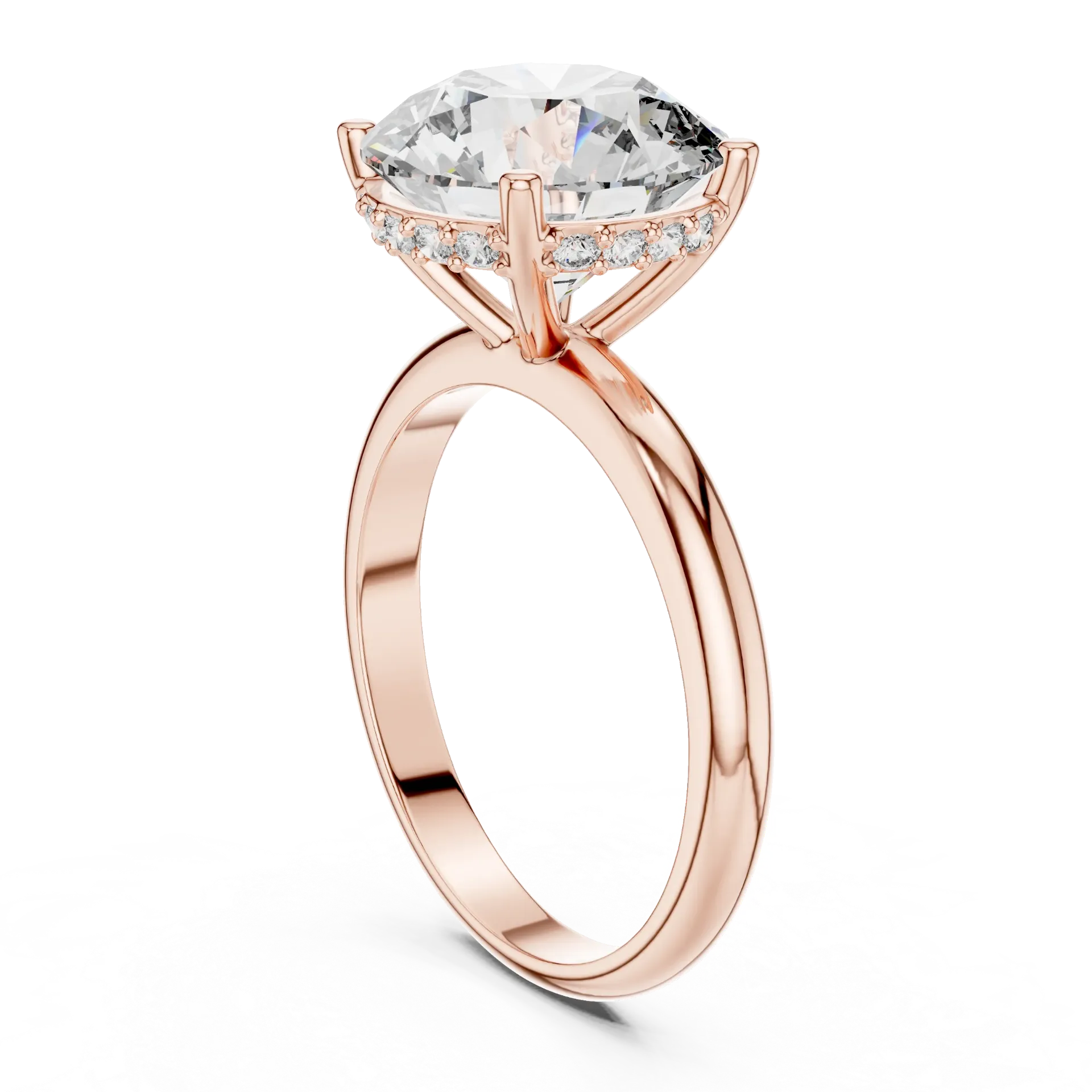 3.90ct Hidden Halo Solitaire Ring