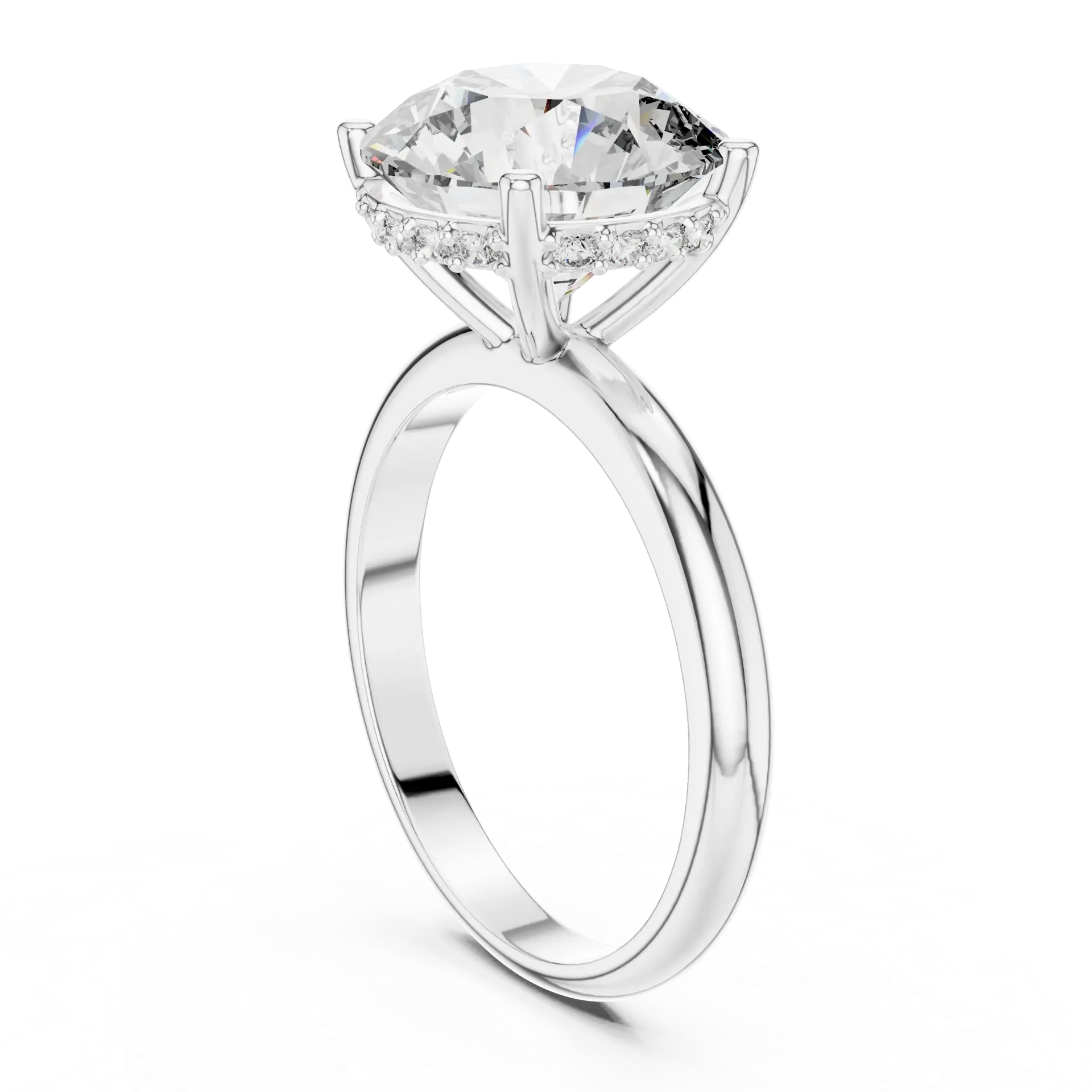 3.75ct Hidden Halo Solitaire Ring