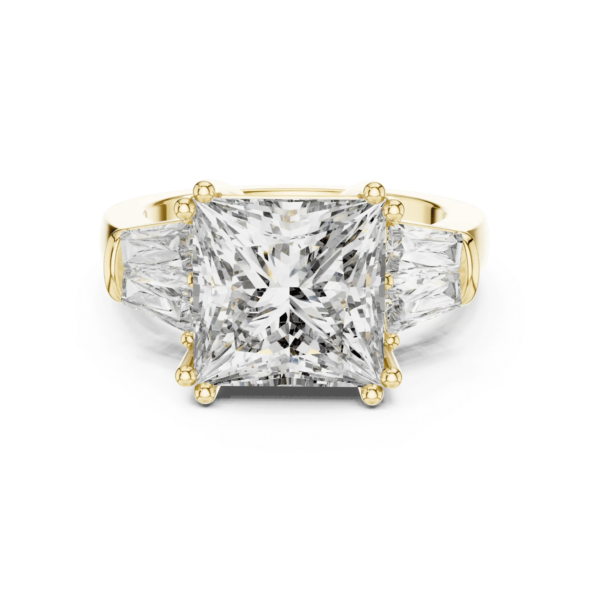 3.25ct Princess & Trapezoid Trilogy Ring