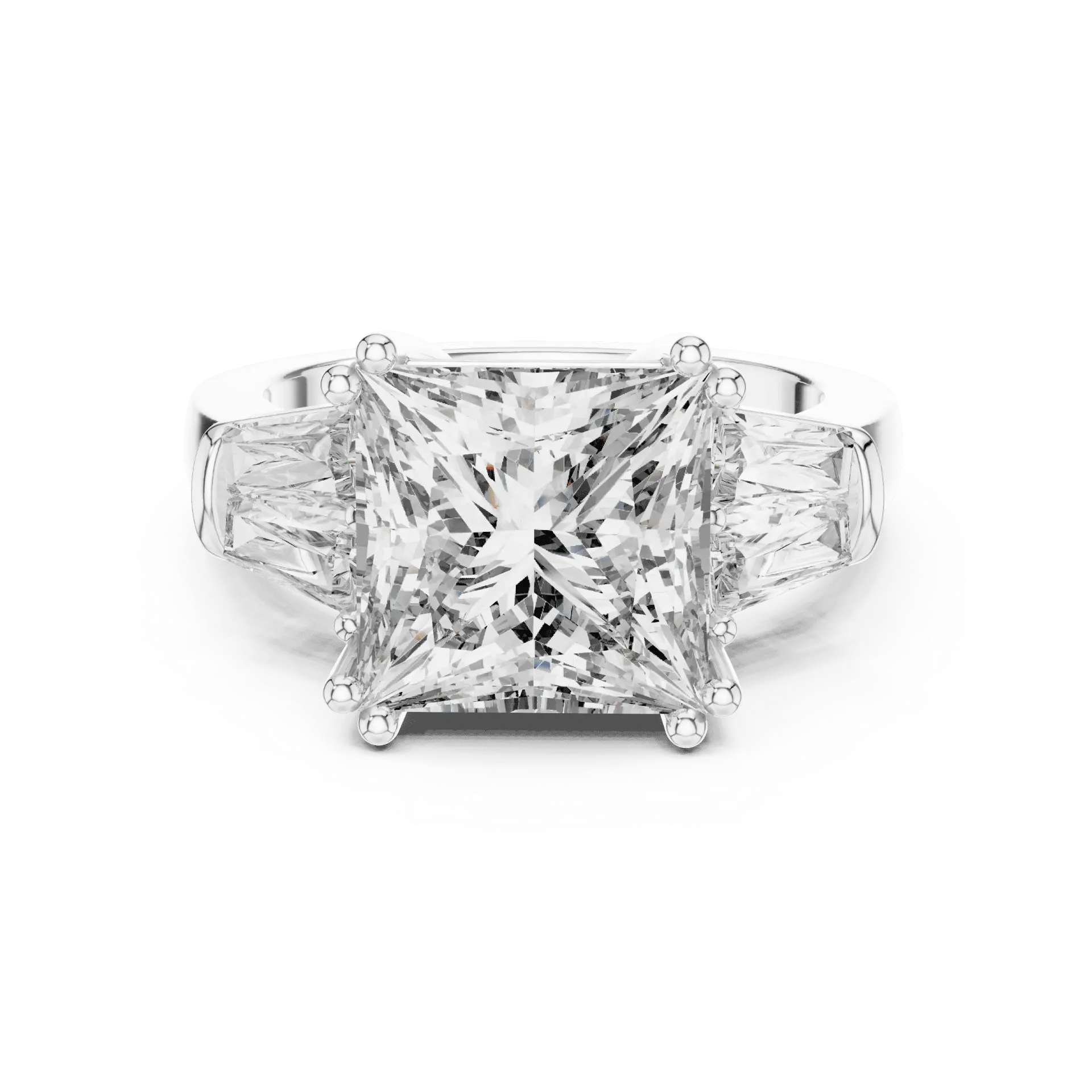 3.25ct Princess & Trapezoid Trilogy Ring