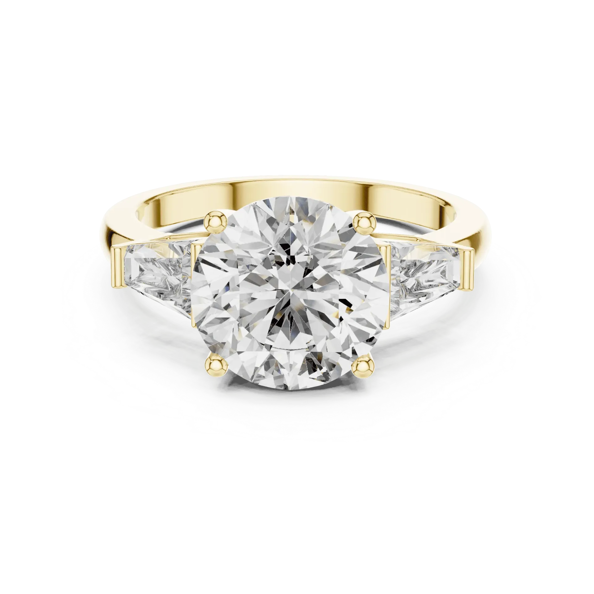 Round & Trapezoid Trilogy Ring (Yellow)