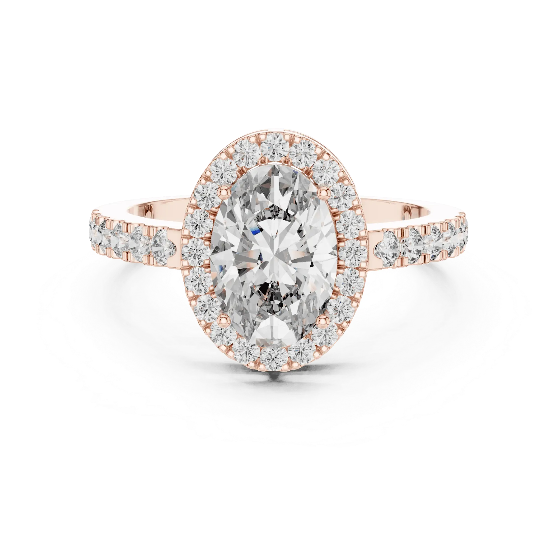 Classic Oval Halo Pavé Ring