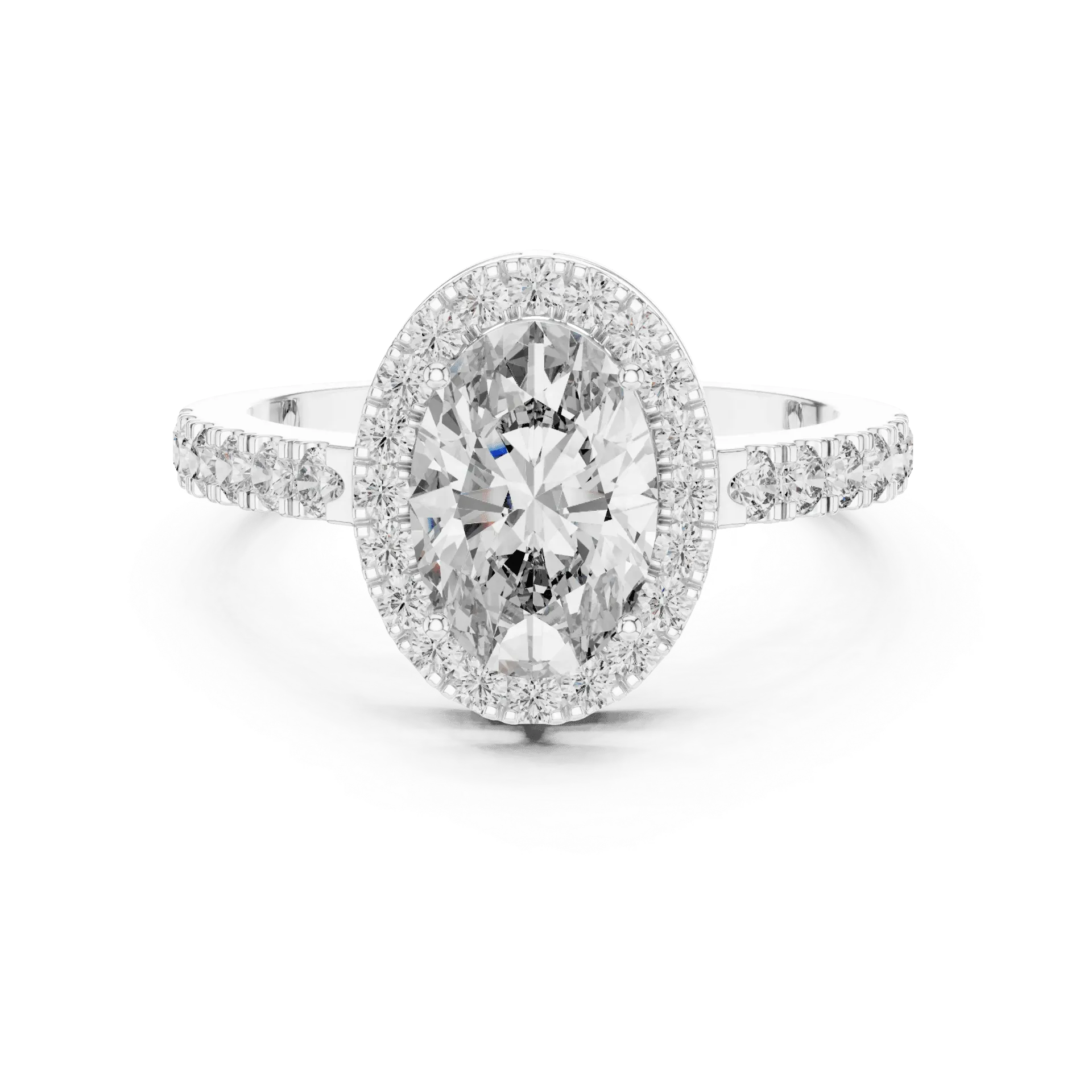 Classic Oval Halo Pavé Ring