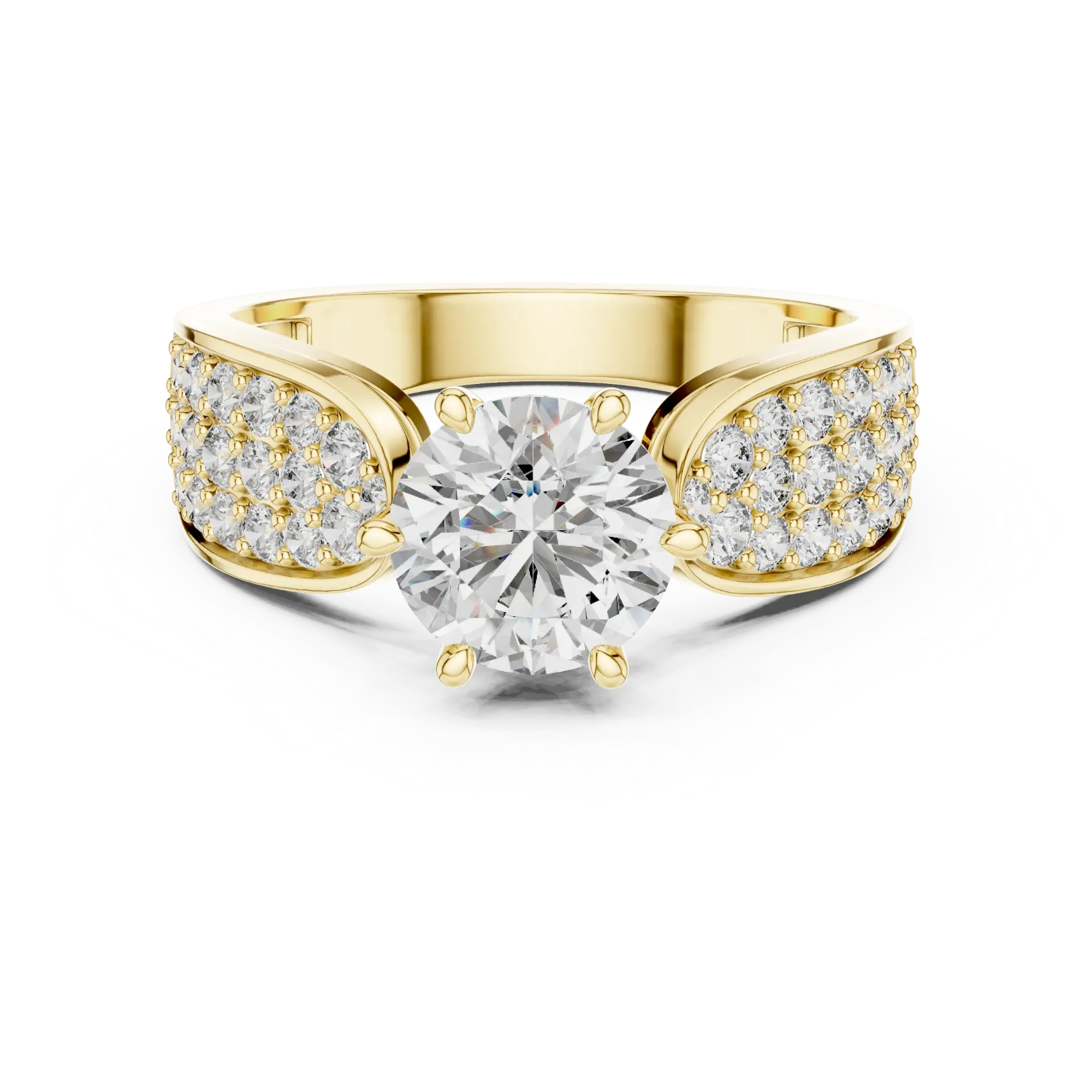 1ct Hidden Collar Round Solitaire Ring