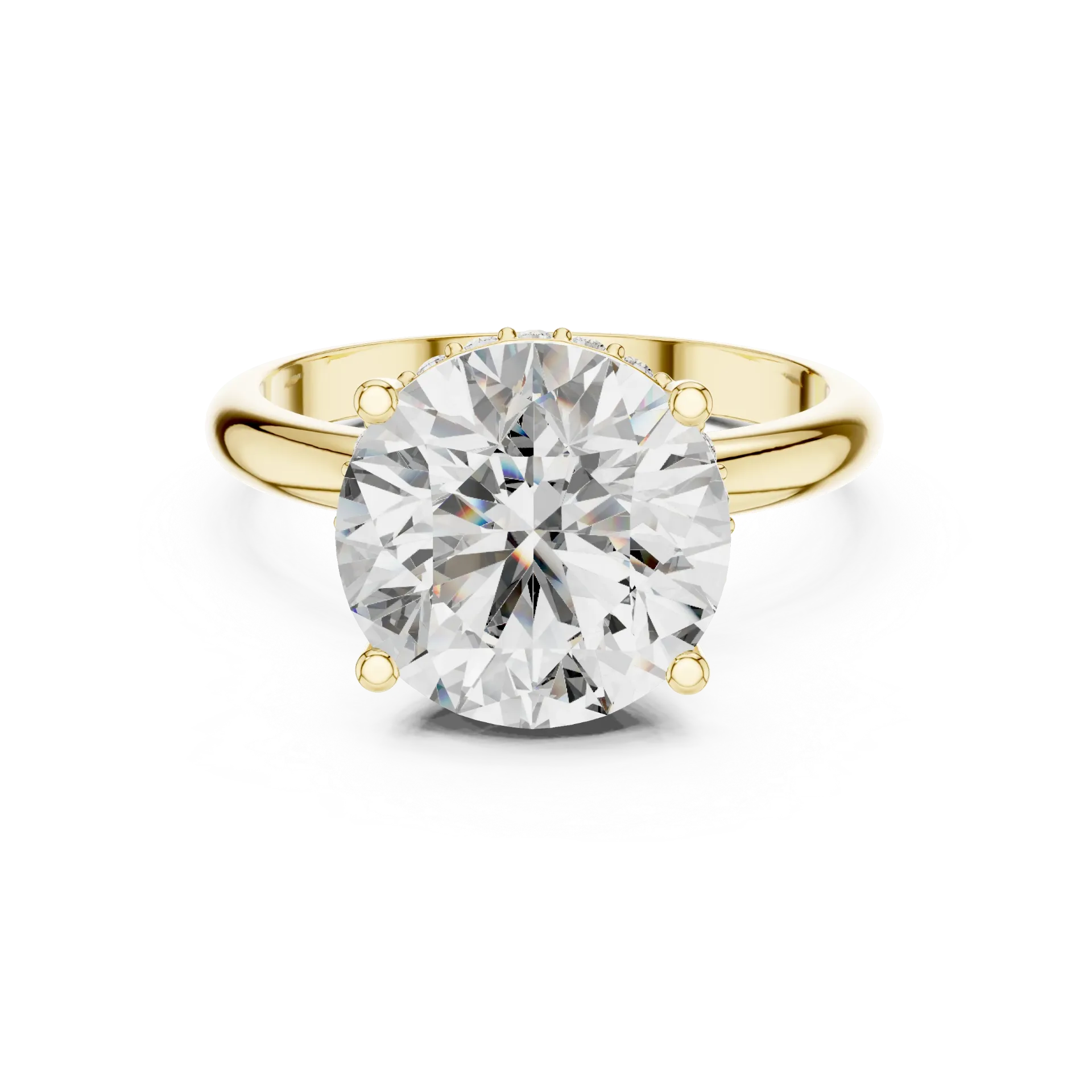 1.50ct Hidden Collar Round Solitaire Ring  -BYR2051
